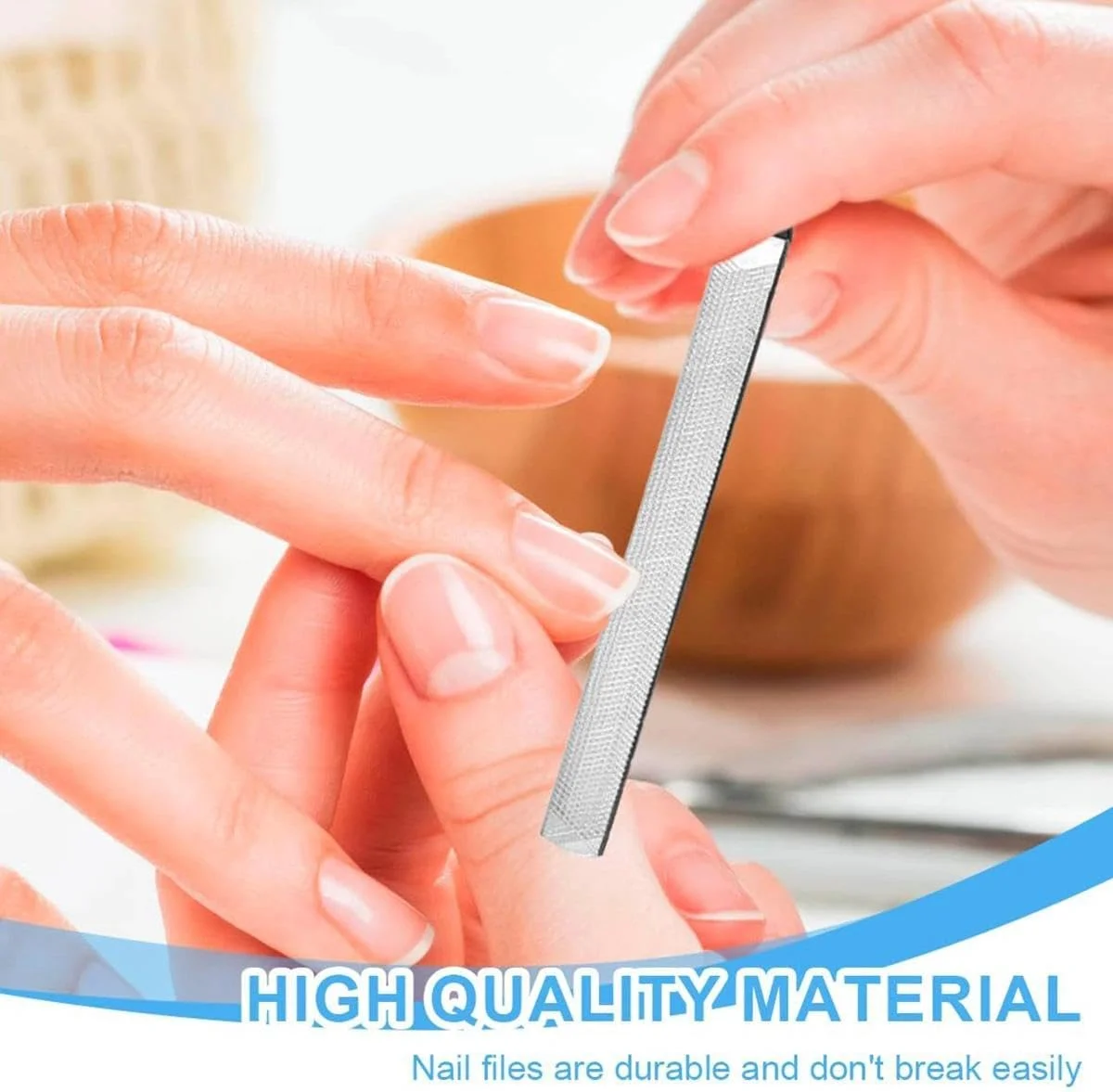 دو عدد سوهان ناخن استیل ضد زنگ مشکی، پولیش ناخن، نوار پولیش انگشت شست پا، سوهان پولیش ناخن خاکستری، نوار پولیش