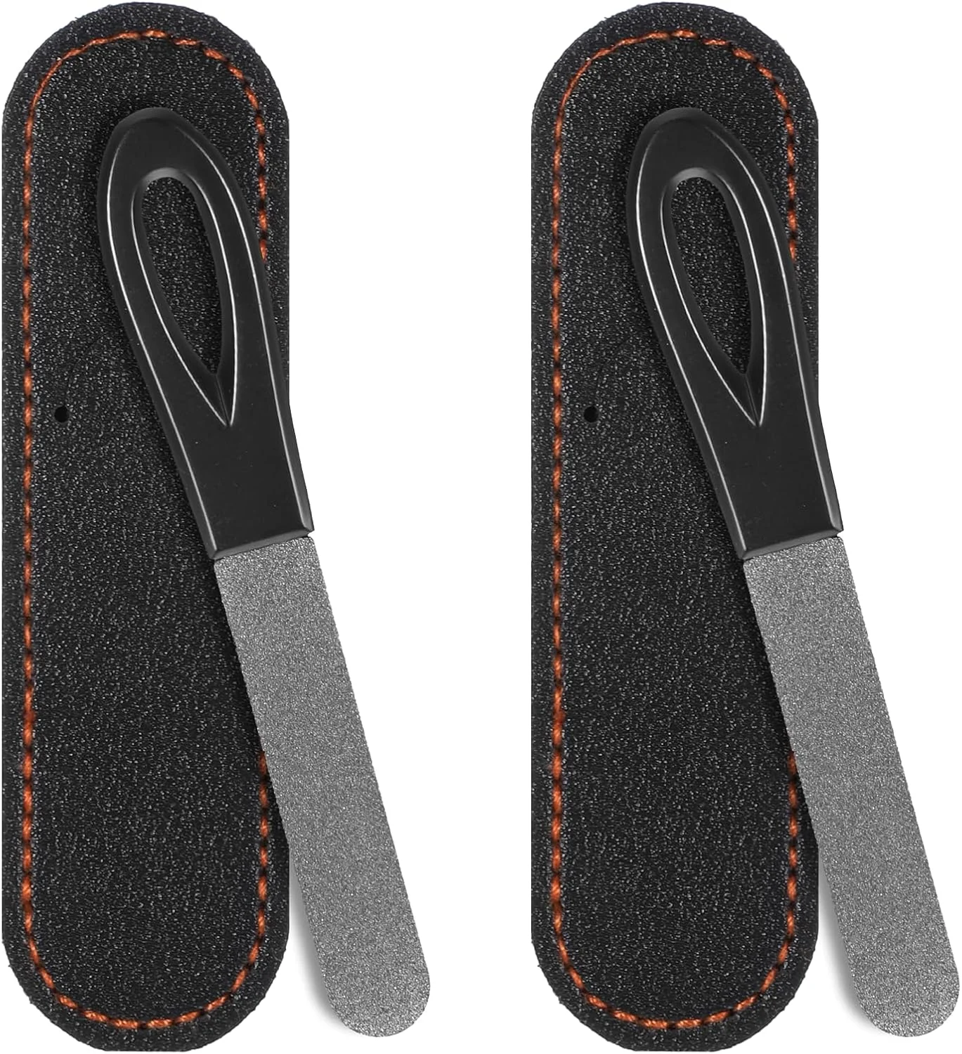 سوهان ناخن فلزی، سوهان ناخن دو طرفه استیل ضد زنگ با کیف چرمی، سوهان ناخن مسافرتی کوچک برای ناخن های دست و پا