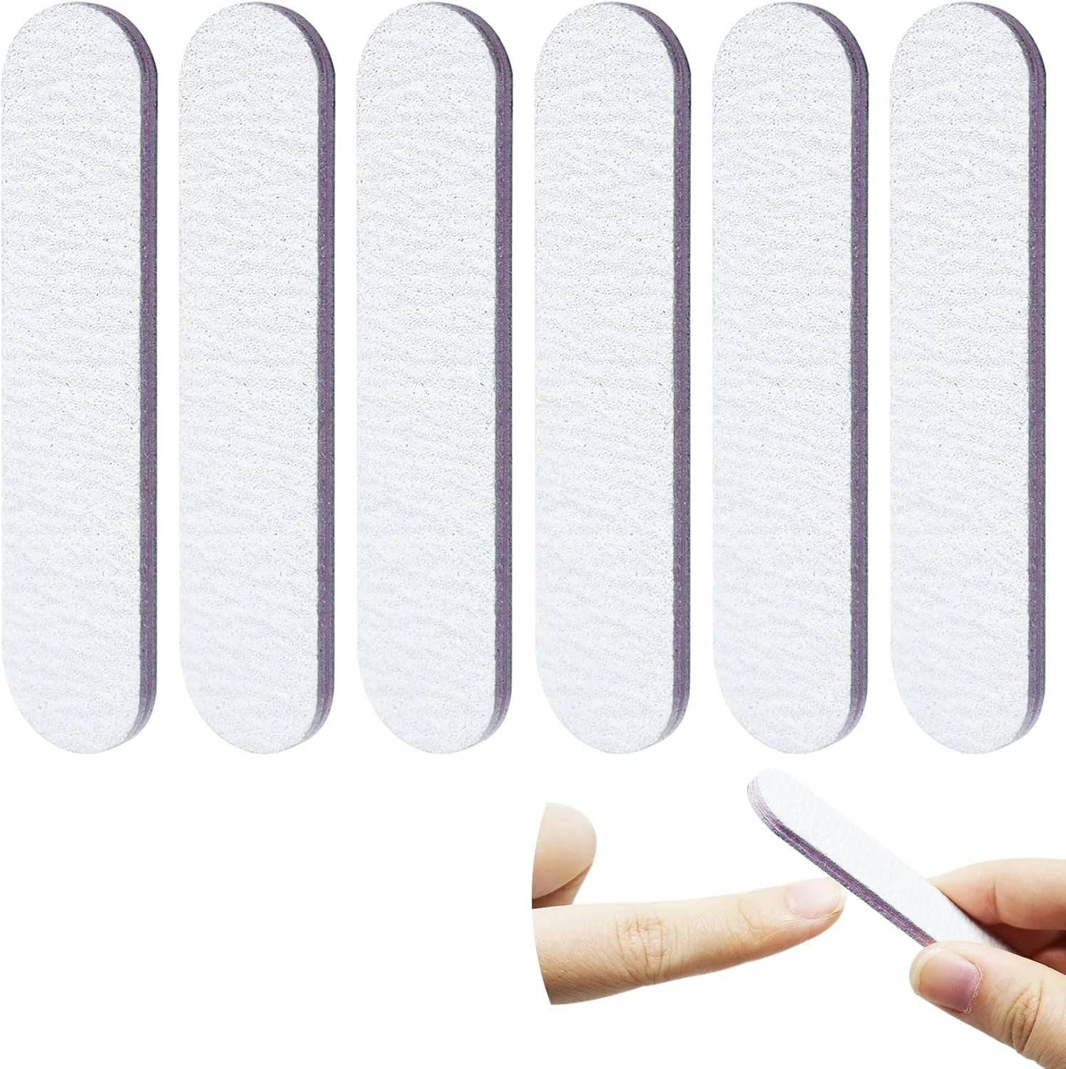 ست 6 عددی سوهان ناخن مینیاتوری حرفه ای دو طرفه با درجه زبری 100/180، ابزار مانیکور، سوهان ناخن پا و ابزار نظافت حیوانات خانگی