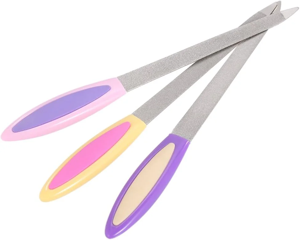 ست ۳ عددی سوهان ناخن استیل ضد زنگ، ابزار مانیکور و پدیکور، سمباده زنی، پولیش و بافرینگ، ابزار طراحی ناخن برای درمان ناخن، کاشت ناخن و ناخن مصنوعی