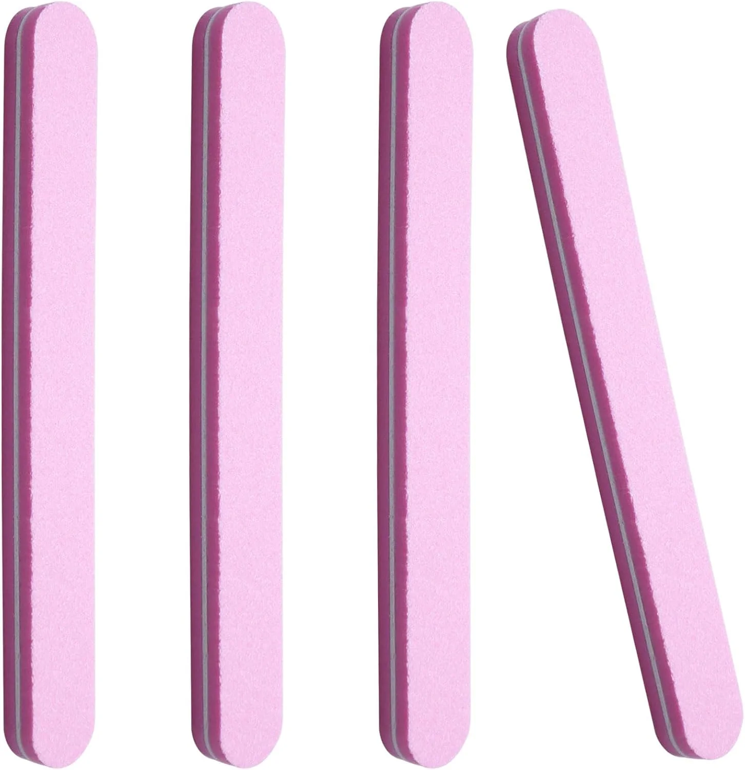 ست ۴ عددی سوهان ناخن حرفه ای، سوهان ناخن با درجه زبری ۱۰۰/۱۸۰، بافر ناخن، سوهان ناخن ضخیم دو طرفه برای ابزار مانیکور سالن و ابزار نظافت حیوانات خانگی - صورتی