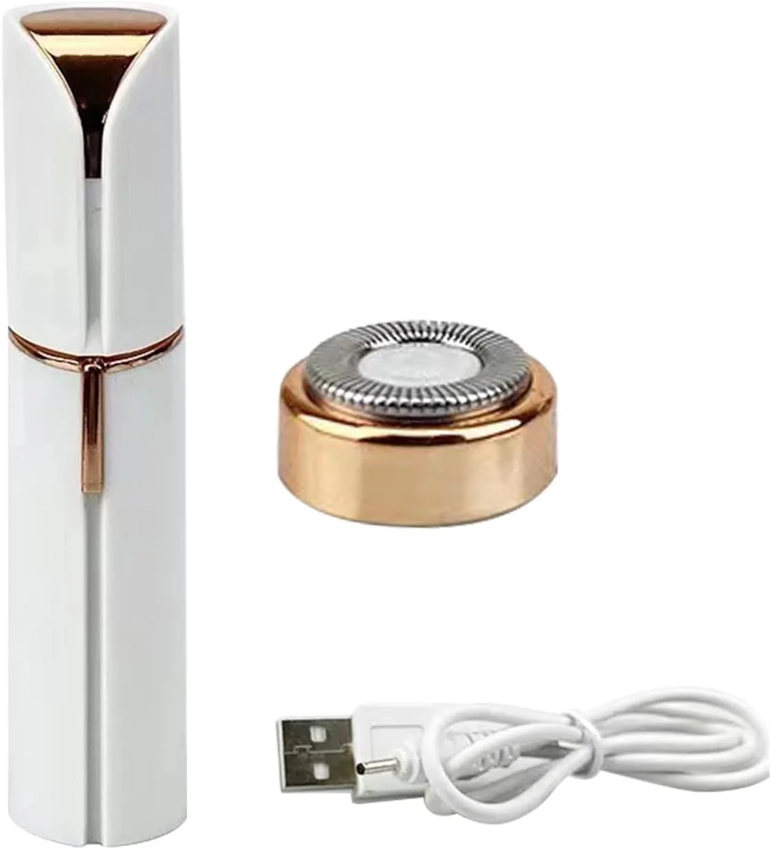 دستگاه اصلاح موی صورت بانوان، شیور برقی بدون درد، با منبع تغذیه USB و سری های قابل تعویض، اصلاح فوری و آسان برای گونه ها، چانه و بازوها، طراحی شیک و قابل حمل