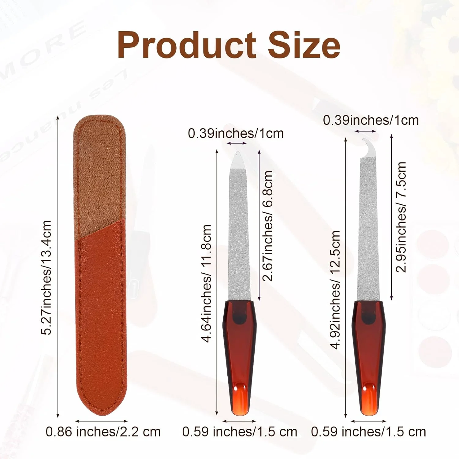 ست 6 عددی سوهان ناخن فلزی، سوهان ناخن دو طرفه استیل ضد زنگ، سوهان سمباده ای حرفه ای برای ناخن های طبیعی با نوک تیز و غلاف چرمی (2 مدل)
