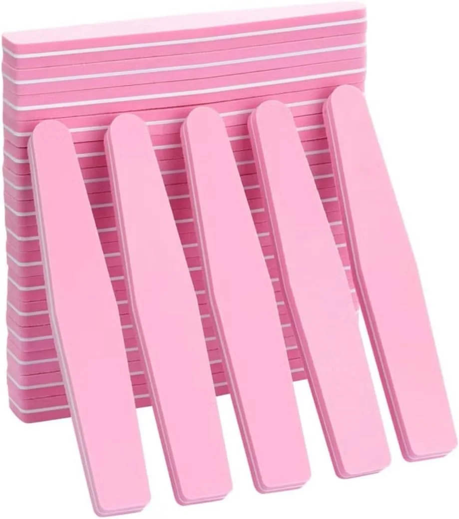 مجموعه سوهان و بافر ناخن حرفه ای NailShine، دو طرفه، صورتی، بسته 10 عددی