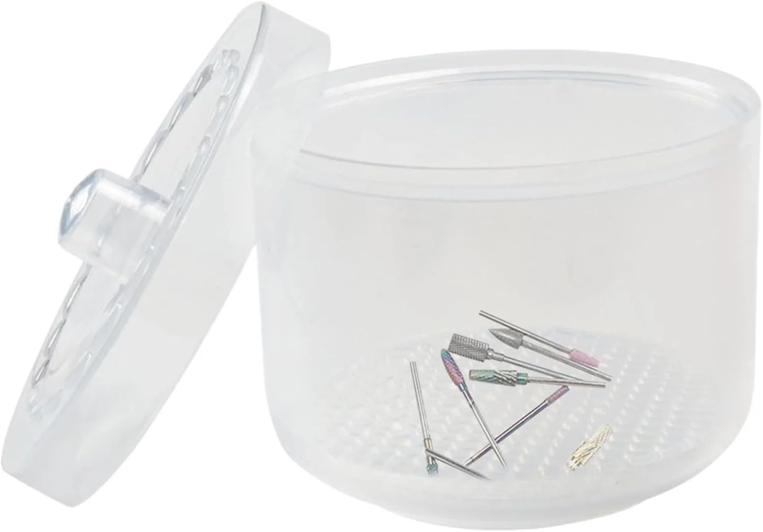 جعبه ابزار ناخن | سینی استریلیزه کننده سر سوهان ناخن | سینی تمیز کننده فیلتر دوتایی قابل حمل برای لوازم جانبی مسافرتی و خانگی، موچین و سر سوهان