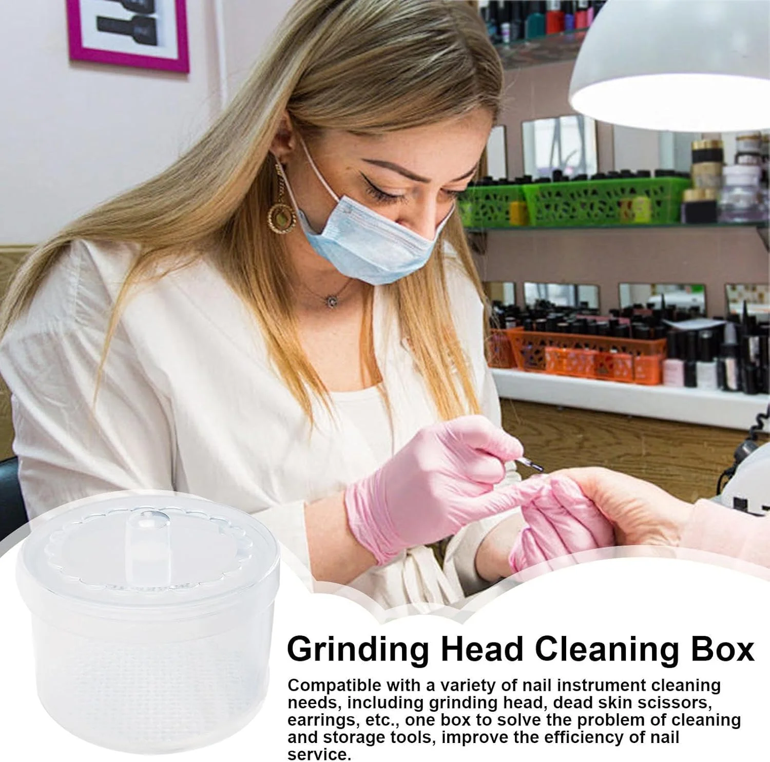 جعبه استریلیزه کننده ابزار ناخن | سینی استریلیزه کننده ابزار ناخن - سینی تمیز کننده فیلتر دوبل قابل حمل برای لوازم جانبی منزل، مانیکور، مسافرت، موچین، مته