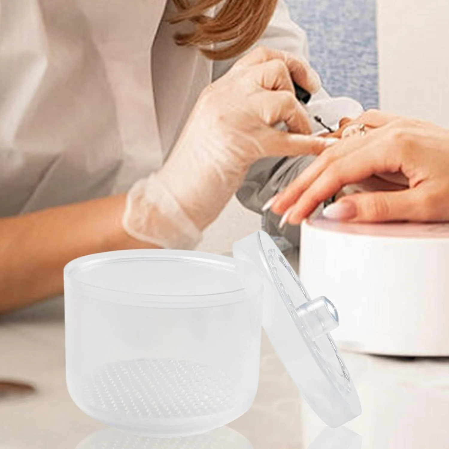 جعبه استریلیزه کننده ابزار ناخن | سینی استریلیزه کننده ابزار ناخن - سینی تمیز کننده فیلتر دوبل قابل حمل برای لوازم جانبی منزل، مانیکور، مسافرت، موچین، مته
