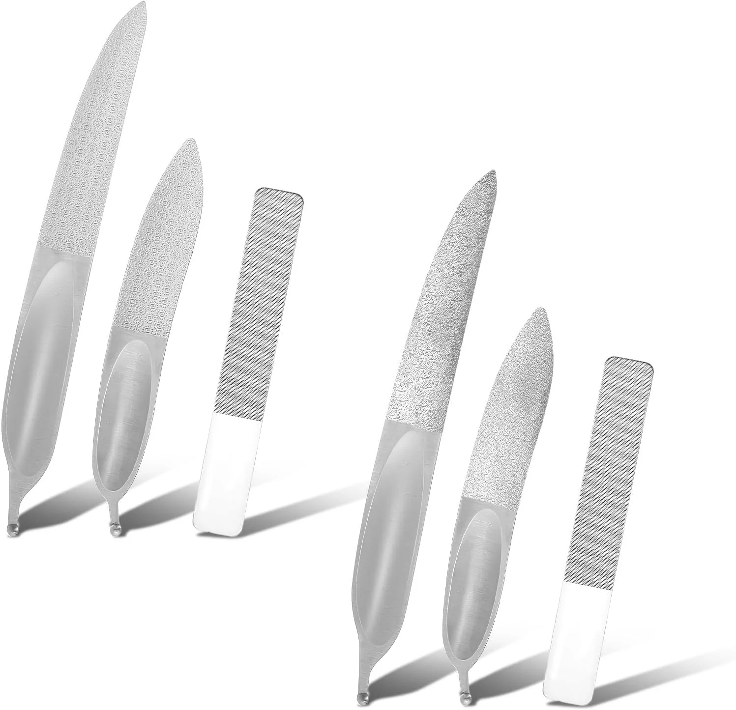 سوهان ناخن خمیده، 6 عددی در 3 سایز، سوهان ناخن فلزی دو طرفه برای زنان، سوهان ناخن برای زنان، ابزار بادوام و کارآمد مراقبت از ناخن، سوهان دو طرفه برای مردان