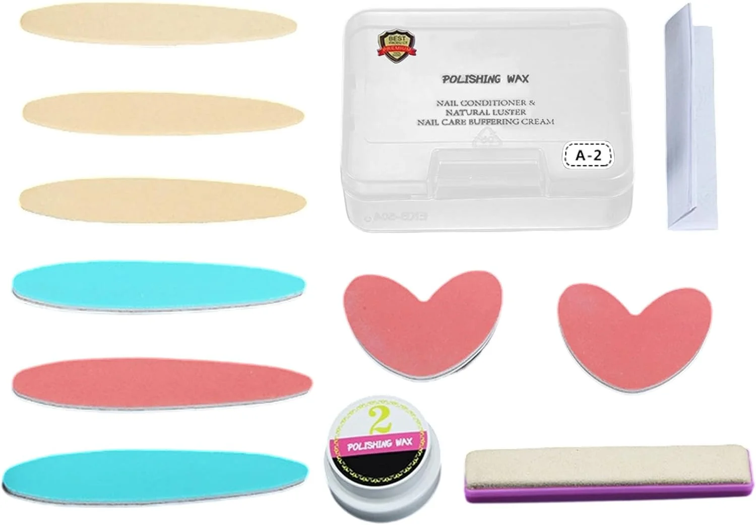 ست ابزار پولیش و بافر ناخن، ست ابزار مانیکور - ست پدیکور ابزار تعمیر مانیکور برای نگهداری روزانه حرفه ای مبتدیان دختران و زنان در سفر و سالن خانگی