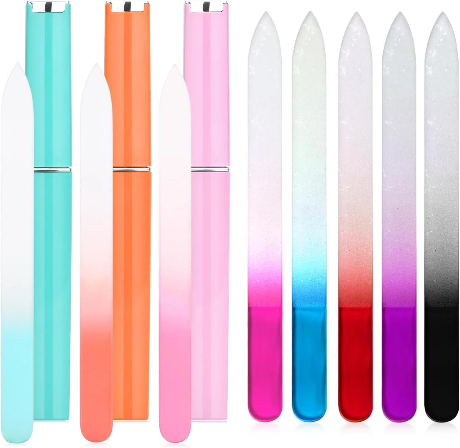 ست ۸ عددی سوهان ناخن شیشه ای، سوهان ناخن کریستالی دو طرفه، سوهان ناخن بادوام و قابل استفاده مجدد برای بانوان و دختران ست ۸ عددی سوهان ناخن شیشه ای، سوهان ناخن کریستالی دو طرفه، سوهان ناخن بادوام و قابل استفاده مجدد برای بانوان و دختران