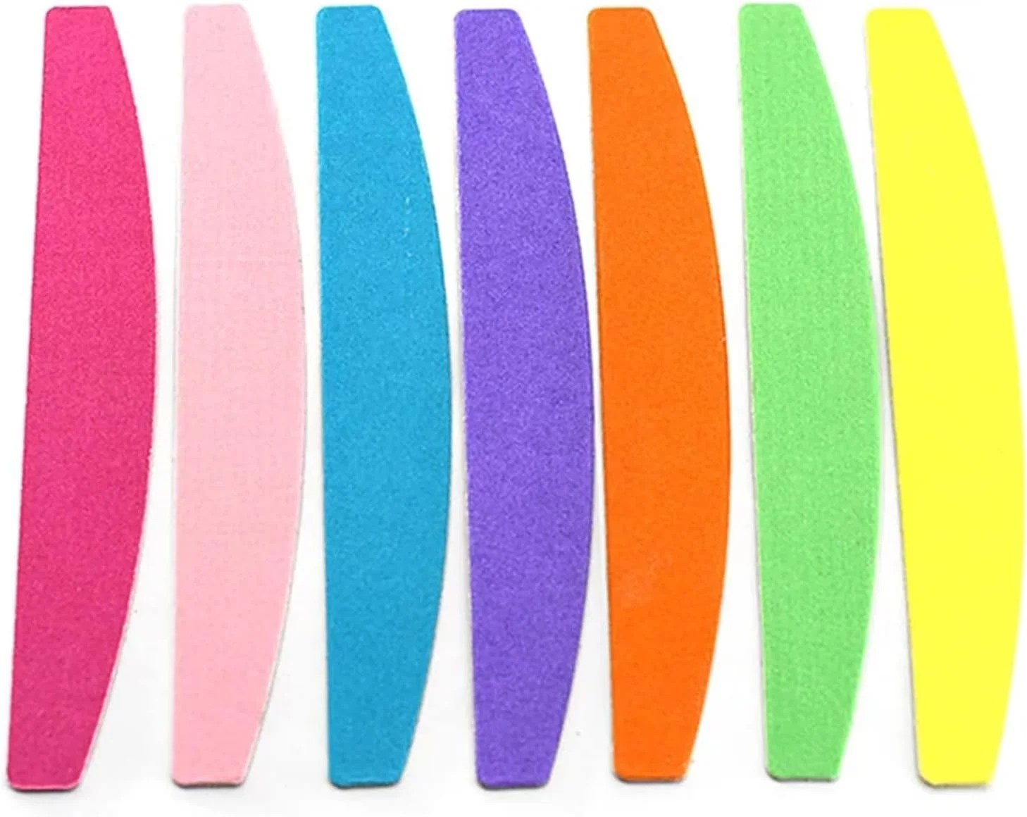 بلاک بافر ناخن 20 عددی رنگ تصادفی، سوهان ناخن چوبی 150/150، مانیکور، سوهان چوبی سنباده ای شکل هلالی