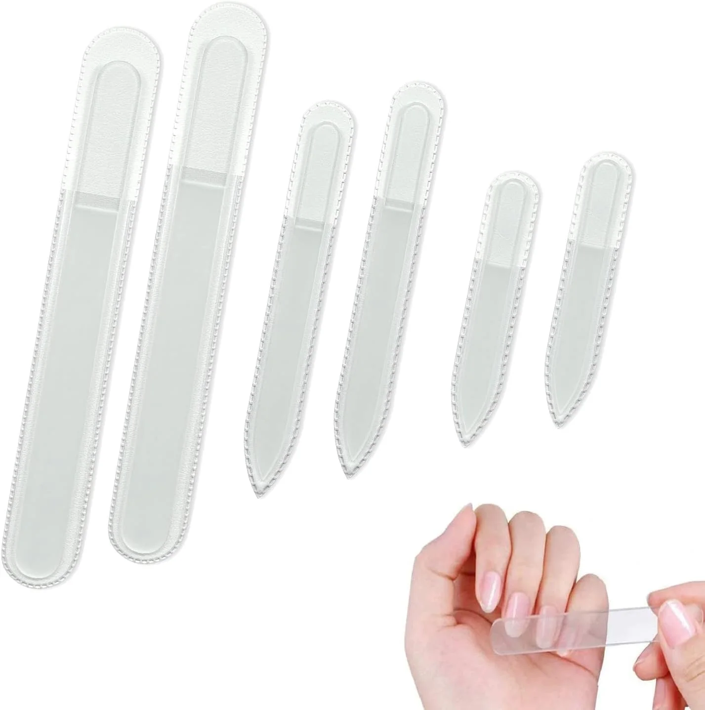 ست 3 عددی سوهان ناخن شیشه ای، شیشه حرارت دیده حرفه ای و اصل، ست هدیه دست ساز، سوهان ناخن دو طرفه قابل شستشو