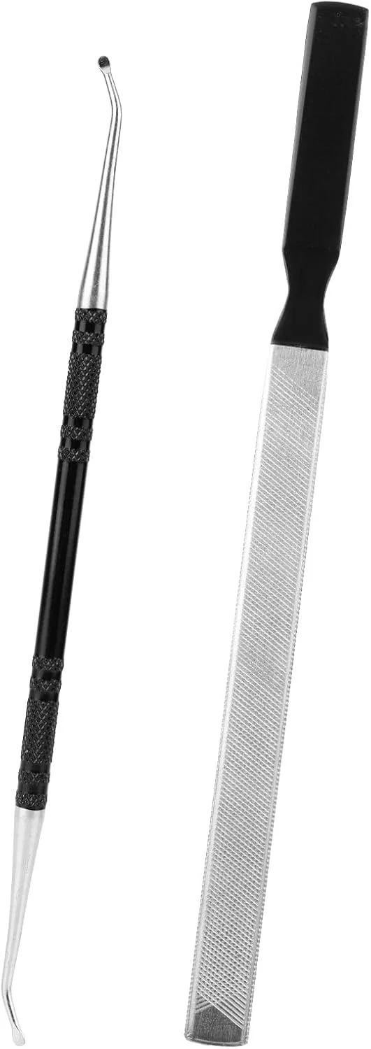 سوهان ناخن پا مقاوم برای ناخن های ضخیم، سوهان ناخن فلزی دست و پا به همراه ابزار تمیز کننده ناخن، مناسب برای مانیکور و پدیکور حرفه ای بانوان، آقایان و سالمندان سوهان ناخن پا مقاوم برای ناخن های ضخیم، سوهان ناخن فلزی دست و پا به همراه ابزار تمیز کننده ناخن، مناسب برای مانیکور و پدیکور حرفه ای بانوان، آقایان و سالمندان