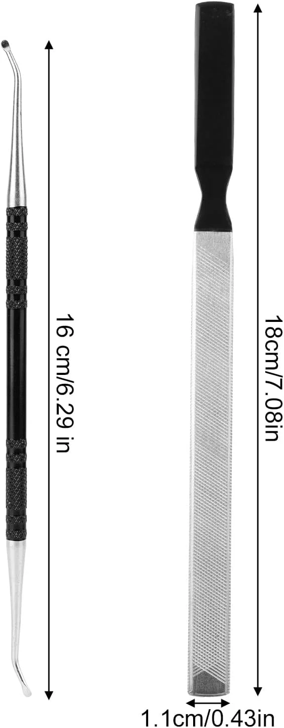 سوهان ناخن پا مقاوم برای ناخن های ضخیم، سوهان ناخن فلزی دست و پا به همراه ابزار تمیز کننده ناخن، مناسب برای مانیکور و پدیکور حرفه ای بانوان، آقایان و سالمندان