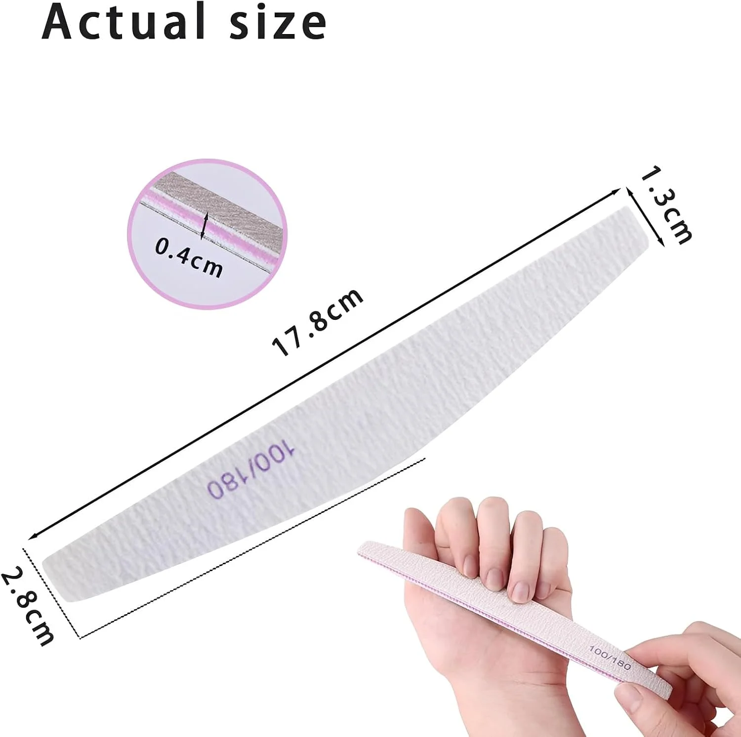 ۲۵ عدد سوهان ناخن حرفه ای، سوهان ناخن دو طرفه با درجه زبری ۱۰۰/۱۸۰ برای آرایش و حالت دادن به ناخن، آرایشگاه، حیوانات خانگی (سفید)