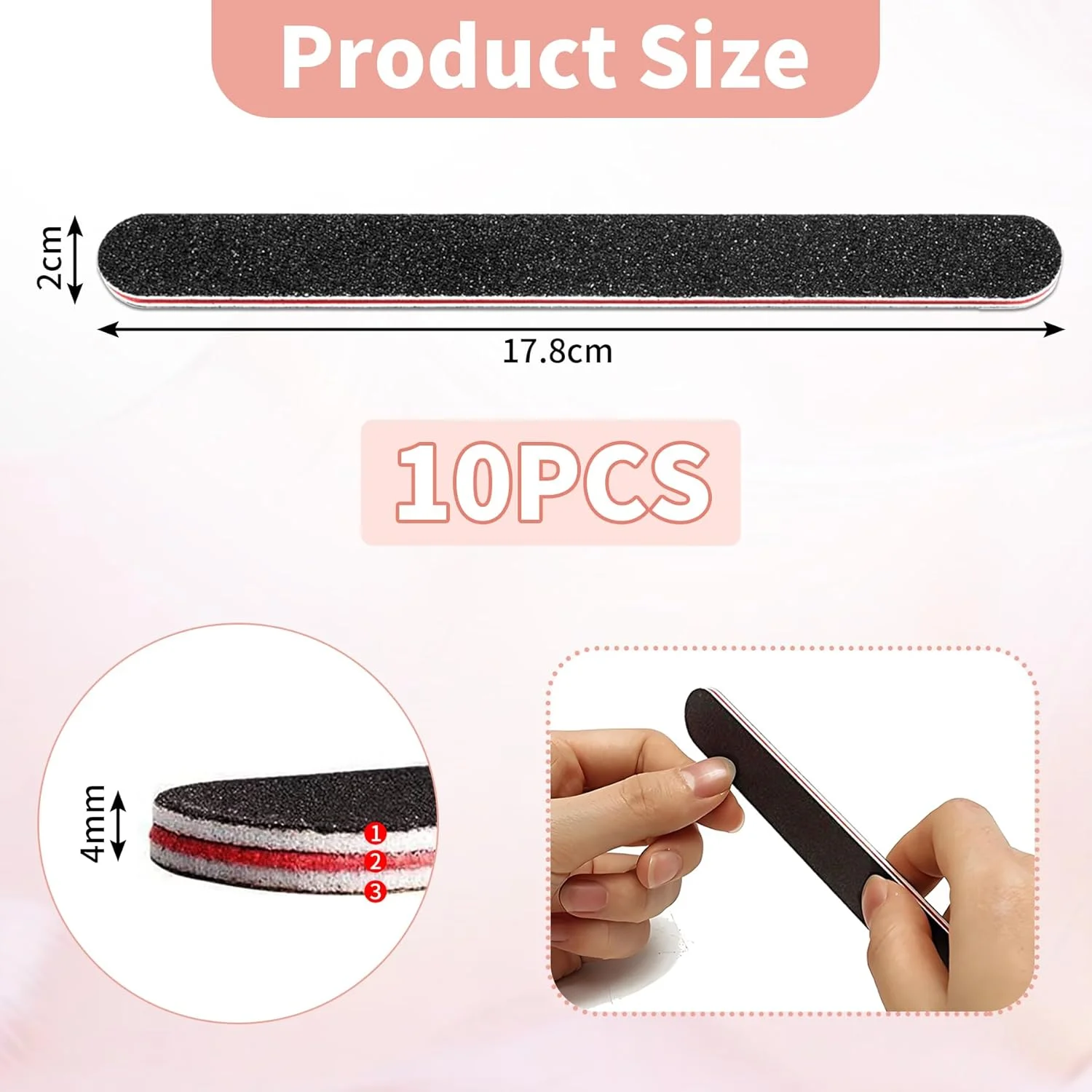 بسته 10 عددی سوهان ناخن حرفه ای، سوهان سمباده ای دو طرفه برای ناخن های طبیعی، حالت دهی و نظافت حیوانات خانگی، برای ناخن های اکریلیک و ژل (دانه بندی 100/180) بسته 10 عددی سوهان ناخن حرفه ای، سوهان سمباده ای دو طرفه برای ناخن های طبیعی، حالت دهی و نظافت حیوانات خانگی، برای ناخن های اکریلیک و ژل (دانه بندی 100/180)