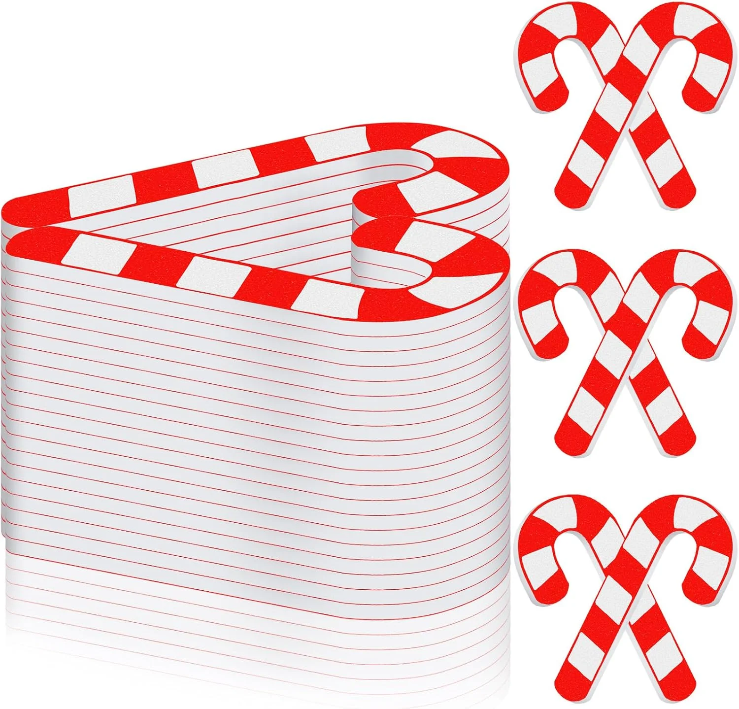 ۵۰ عدد سوهان ناخن طرح کریسمس، هدیه عمده برای خانم ها، سوهان ناخن دو طرفه با طرح آبنبات عصایی کوچک، مجموعه تخته سمباده قرمز و سفید، بافر تخته ناخن برای ناخن های اکریلیک طبیعی، هدیه جشن کریسمس