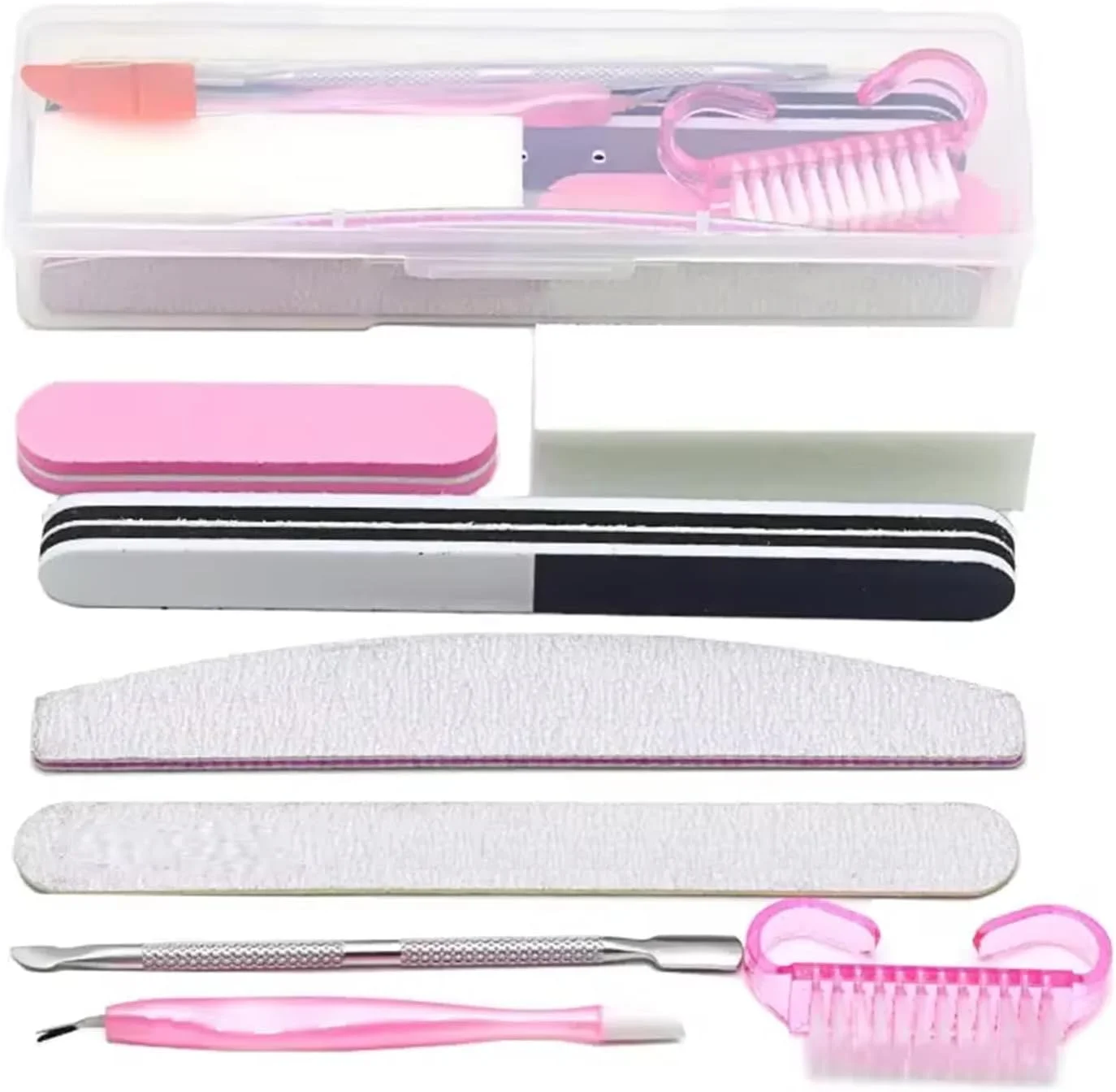 ست ۸ عددی سوهان ناخن YIMART، بافر سمباده ناخن، ابزار برس پدیکور آرایش مانیکور حرفه ای، کیت های اکستنشن، ابزار طراحی ناخن برای سالن ها، استفاده خانگی و تجهیزات طراحی ناخن