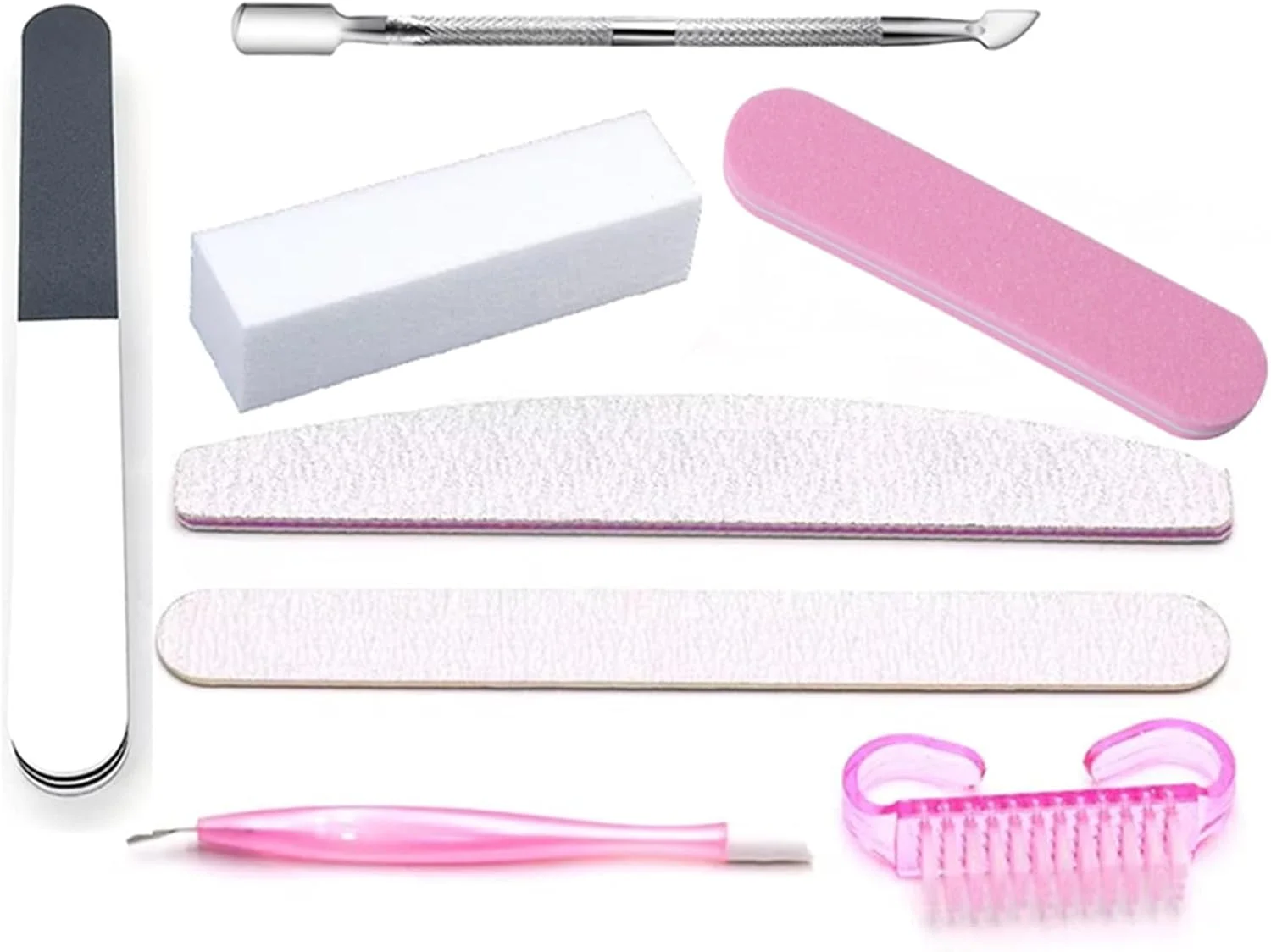 ست ۸ عددی سوهان ناخن YIMART، بافر سمباده ناخن، ابزار برس پدیکور آرایش مانیکور حرفه ای، کیت های اکستنشن، ابزار طراحی ناخن برای سالن ها، استفاده خانگی و تجهیزات طراحی ناخن