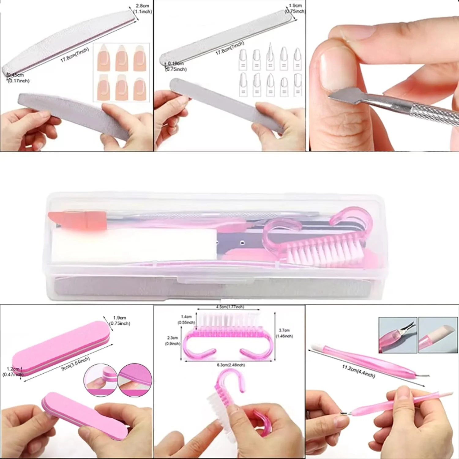 ست ۸ عددی سوهان ناخن YIMART، بافر سمباده ناخن، ابزار برس پدیکور آرایش مانیکور حرفه ای، کیت های اکستنشن، ابزار طراحی ناخن برای سالن ها، استفاده خانگی و تجهیزات طراحی ناخن