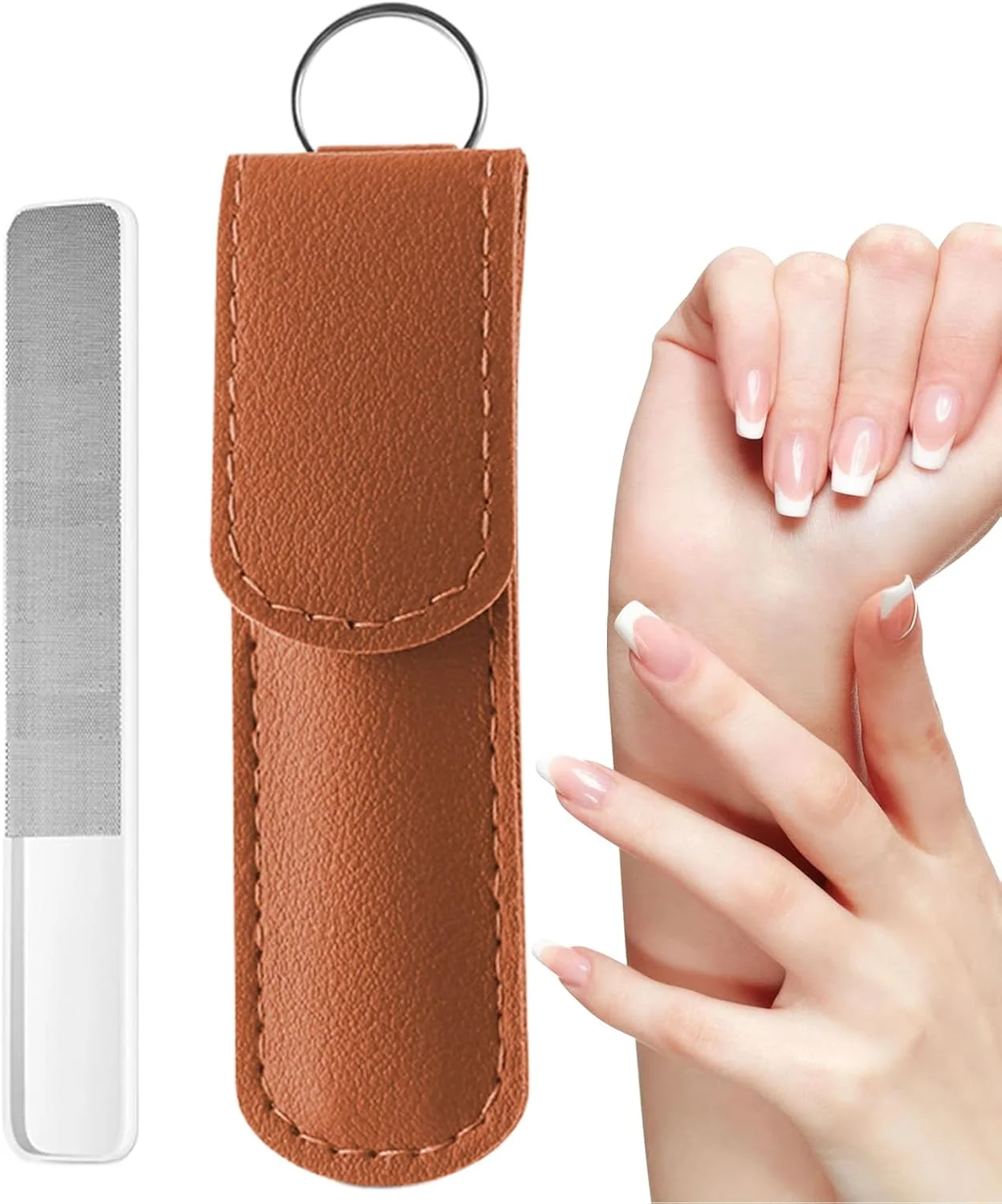 سوهان ناخن شیشه ای - سوهان ناخن ضد لغزش - ابزار بافر ناخن دو طرفه برای زنان، مردان، مانیکور، پدیکور، اسپا، سالن، مسافرت، خانه، کمپینگ