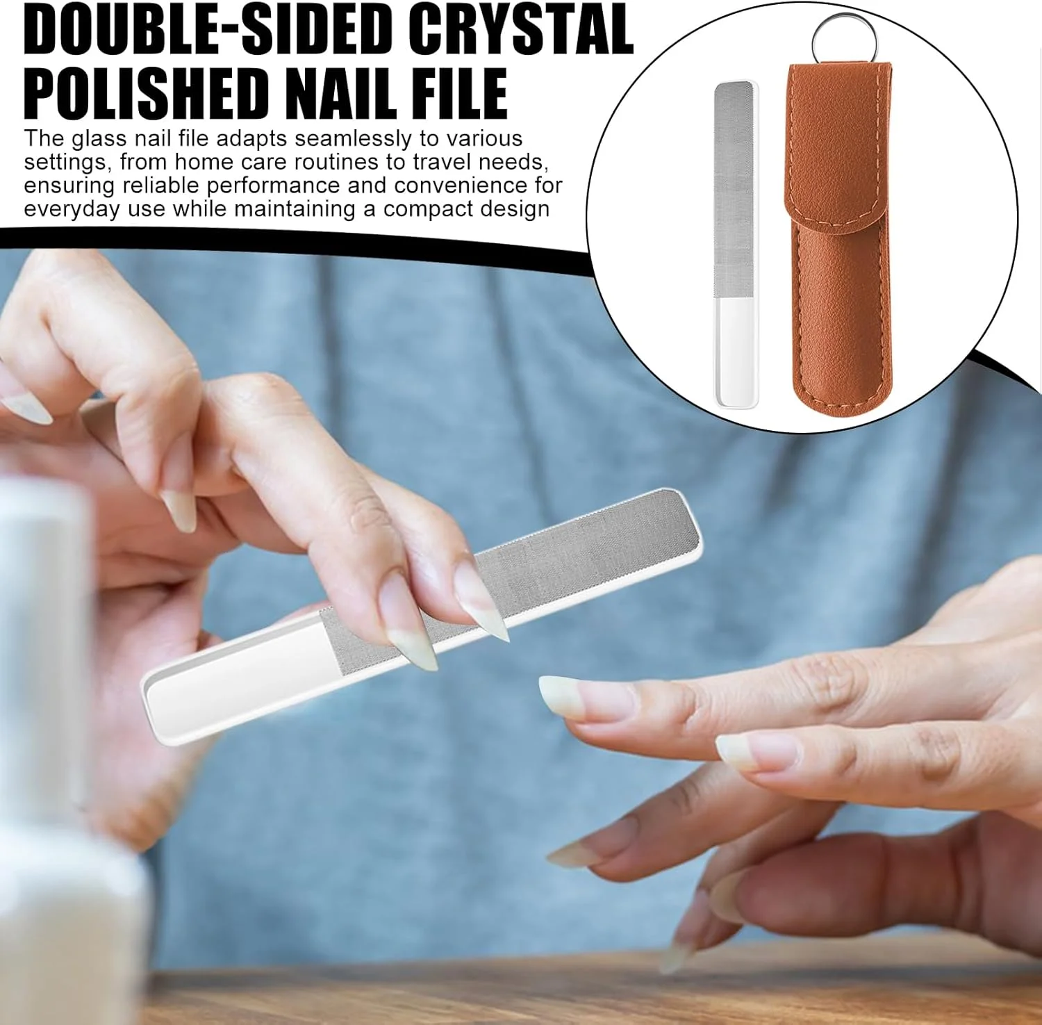 سوهان ناخن شیشه ای | سوهان ناخن انگشت قابل استفاده مجدد، ابزار بافر ناخن ارگونومیک برای زنان، مردان، سالن، خانه، مسافرت، پدیکور، مانیکور، اسپا، کمپینگ