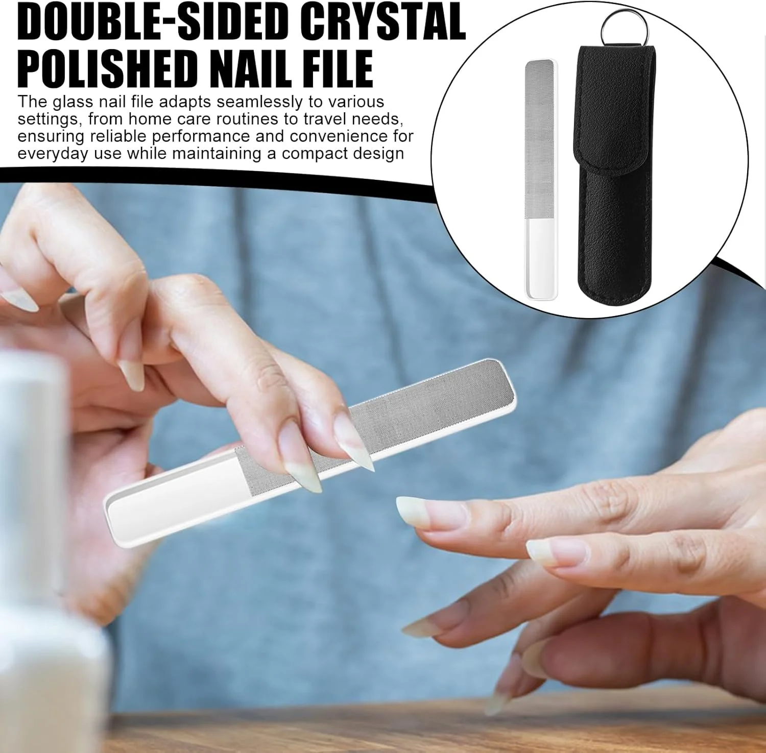 سوهان ناخن شیشه ای | سوهان ناخن ضد لغزش - ابزار بافر ناخن ارگونومیک برای زنان، مردان، سالن، خانه، مسافرت، پدیکور، مانیکور، اسپا، کمپینگ