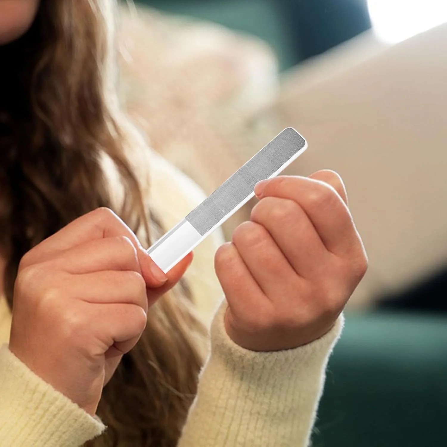 سوهان ناخن شیشه ای - سوهان ناخن قابل حمل، ابزار بافر ناخن ارگونومیک برای زنان، مردان، سالن، خانه، مسافرت، پدیکور، مانیکور، اسپا، کمپینگ