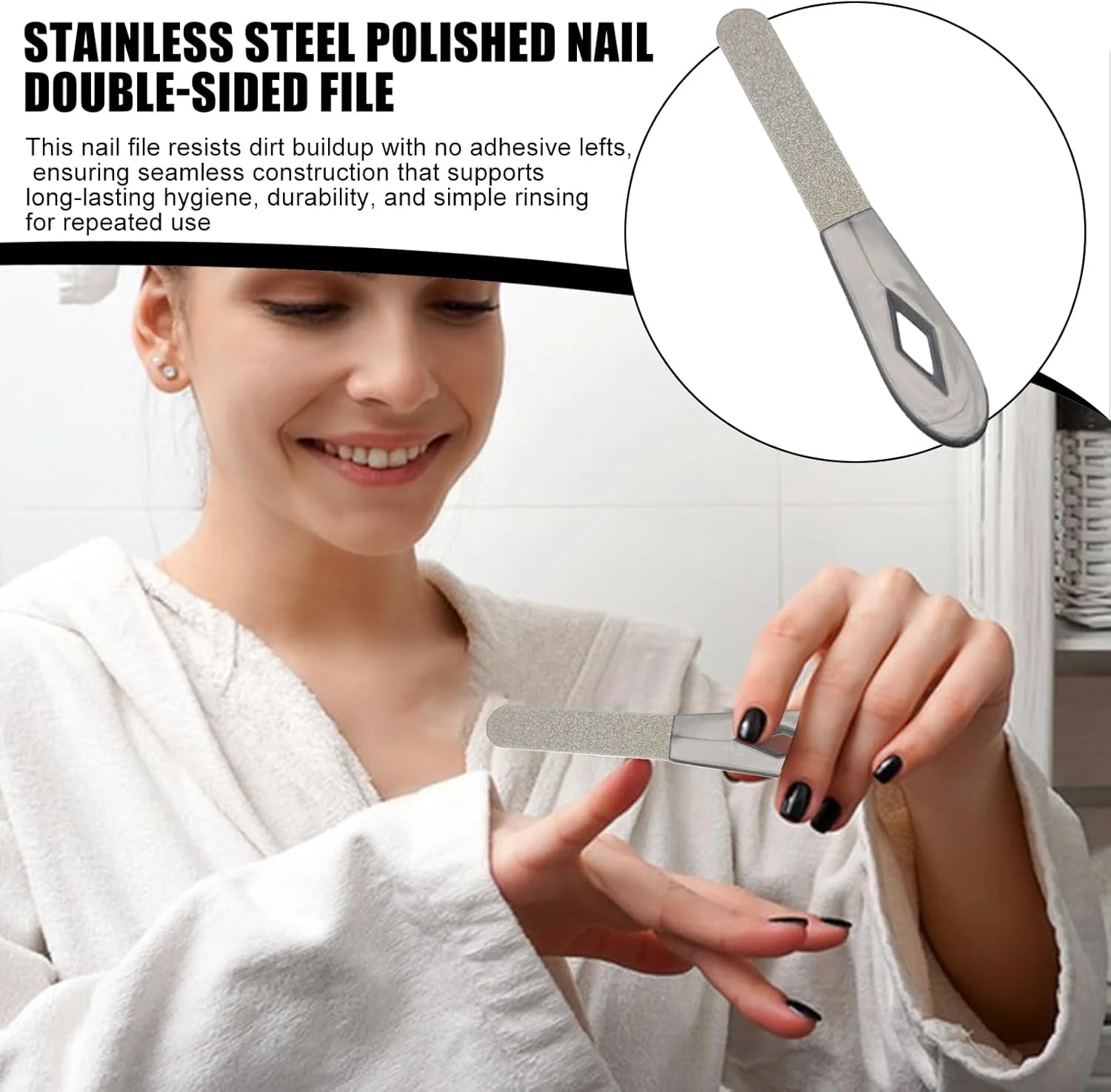 سوهان ناخن - ابزار مانیکور قابل استفاده مجدد، ابزار پدیکور برای مراقبت و آراستگی ناخن پا، مناسب برای مبتدیان، نگهداری روزانه، مسافرت بانوان