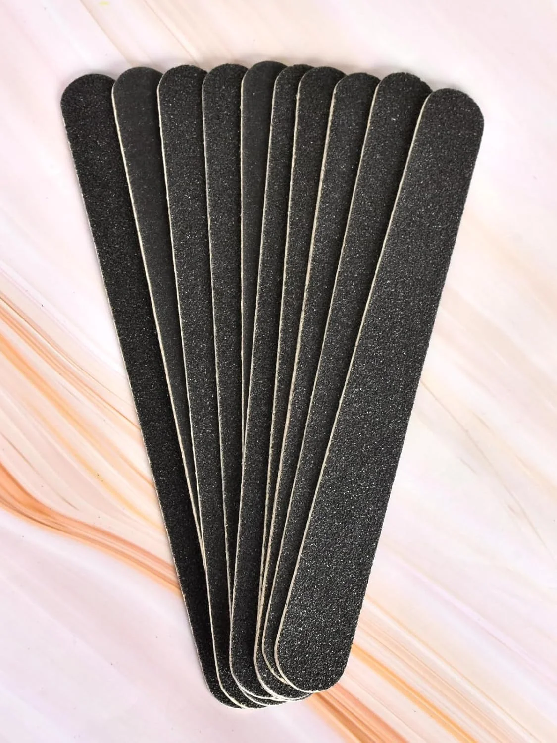 سوهان ناخن حرفه ای بسته 10 عددی دو طرفه درجه زبری 100/180 ابزار مانیکور با پدهای بافر مشکی