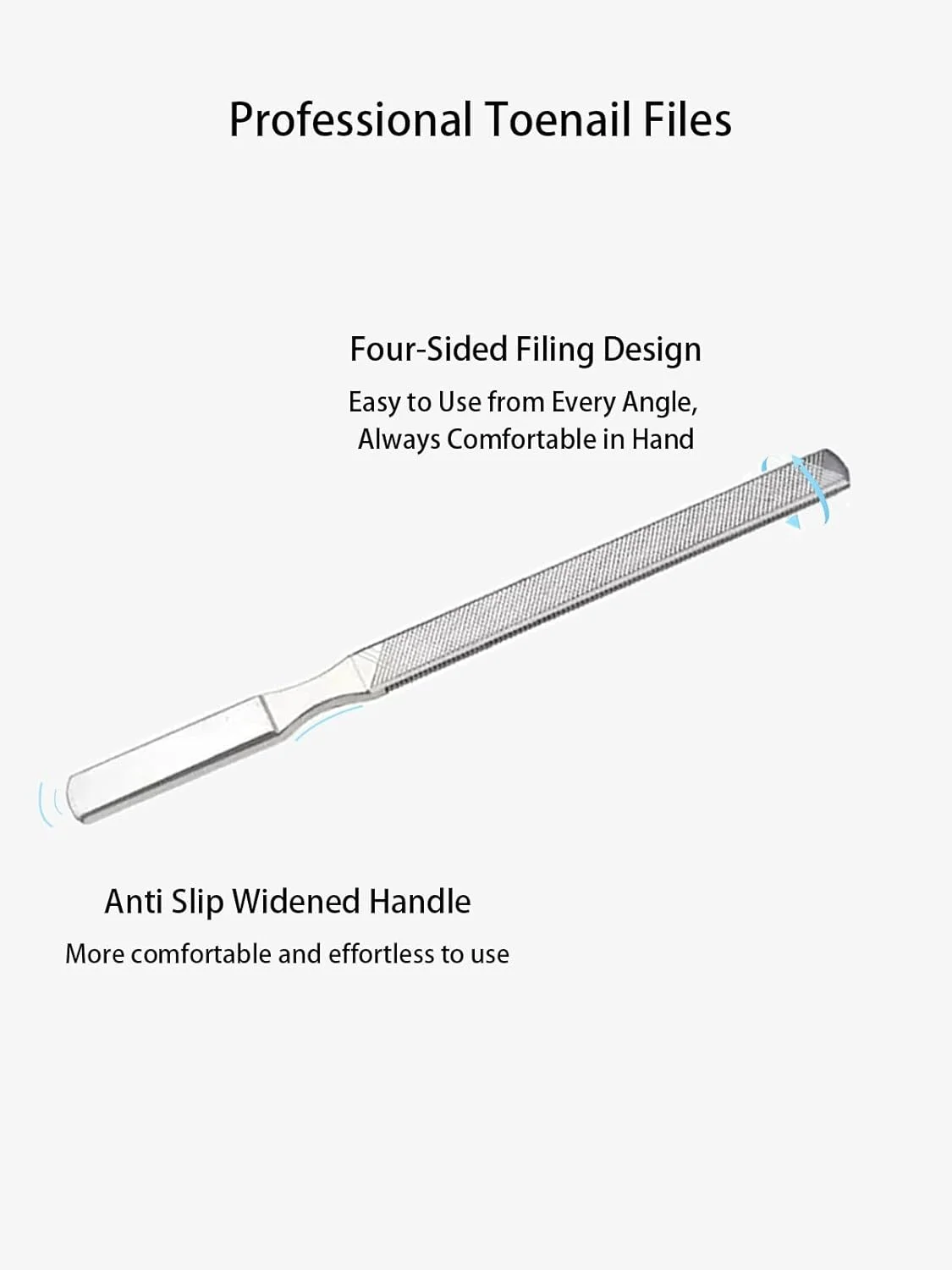 سوهان ناخن فلزی - سوهان ناخن استیل ضد زنگ سنگین برای ناخن های پا و دست، سوهان پدیکور حرفه ای چهار طرفه قابل استفاده مجدد برای آقایان و بانوان، ابزار آرایشی مسافرتی