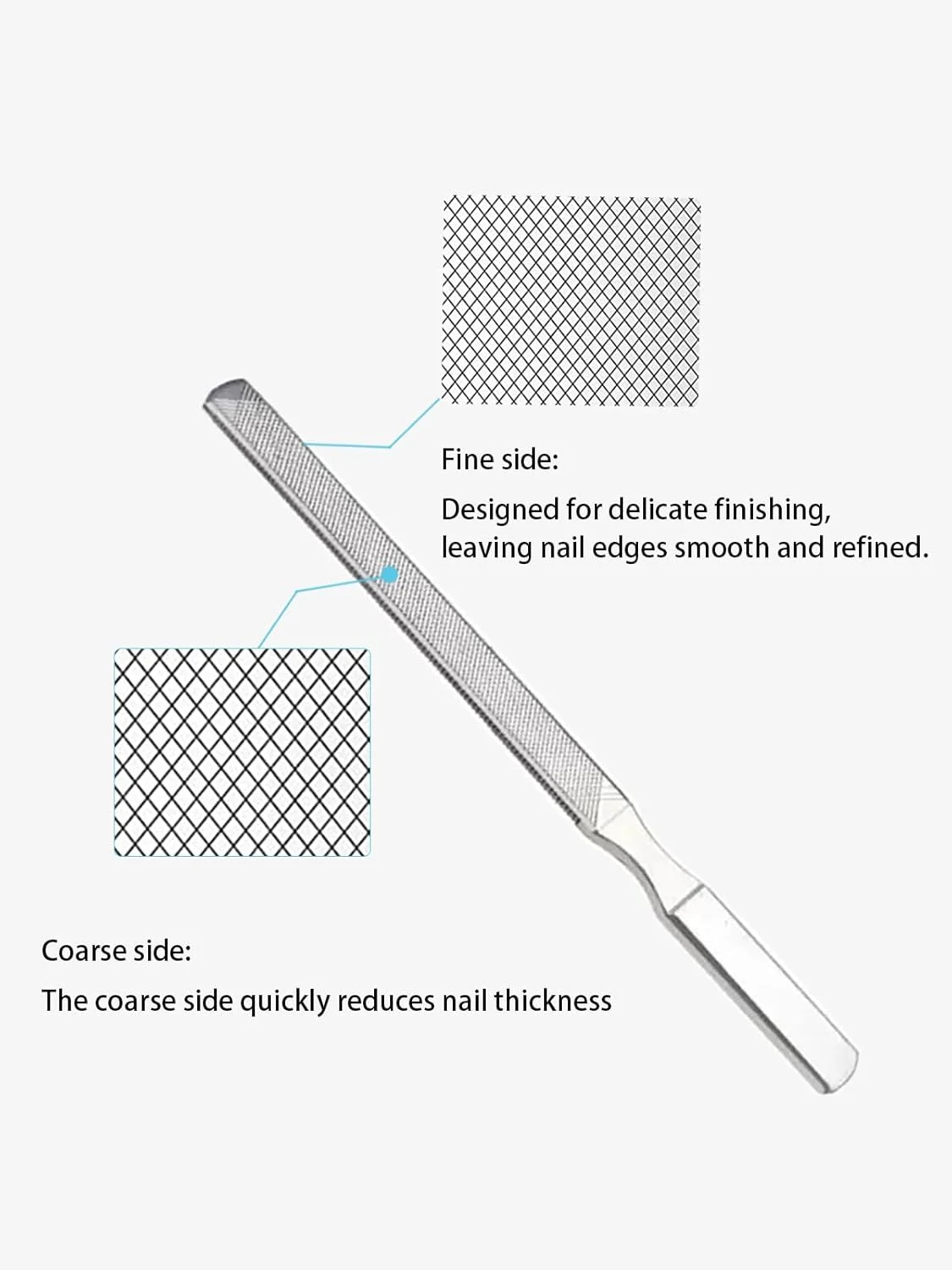 سوهان ناخن فلزی - سوهان ناخن استیل ضد زنگ سنگین برای ناخن های پا و دست، سوهان پدیکور حرفه ای چهار طرفه قابل استفاده مجدد برای آقایان و بانوان، ابزار آرایشی مسافرتی