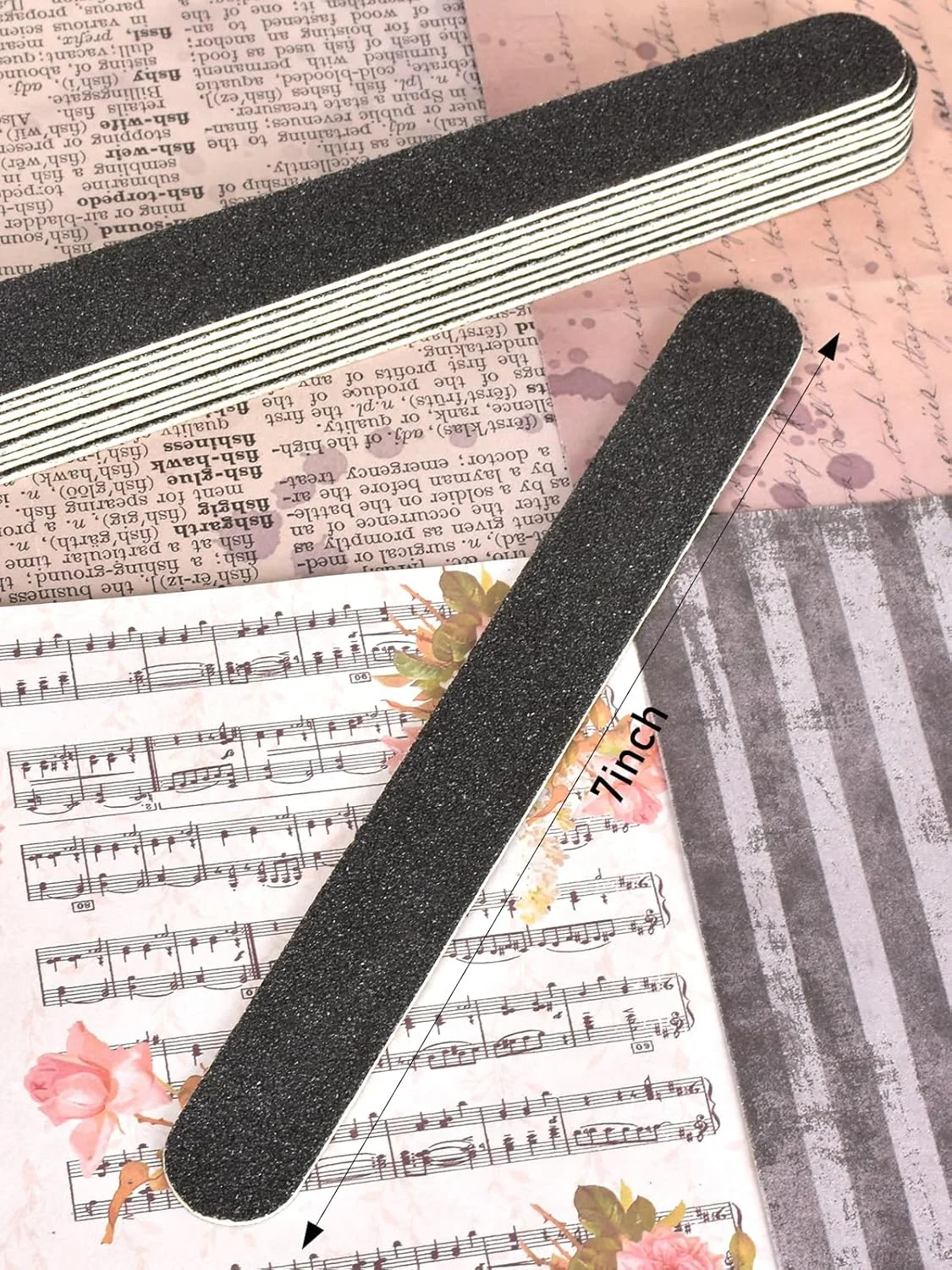 سوهان ناخن حرفه ای بسته 10 عددی دو طرفه درجه زبری 100/180 ابزار مانیکور با پدهای بافر مشکی