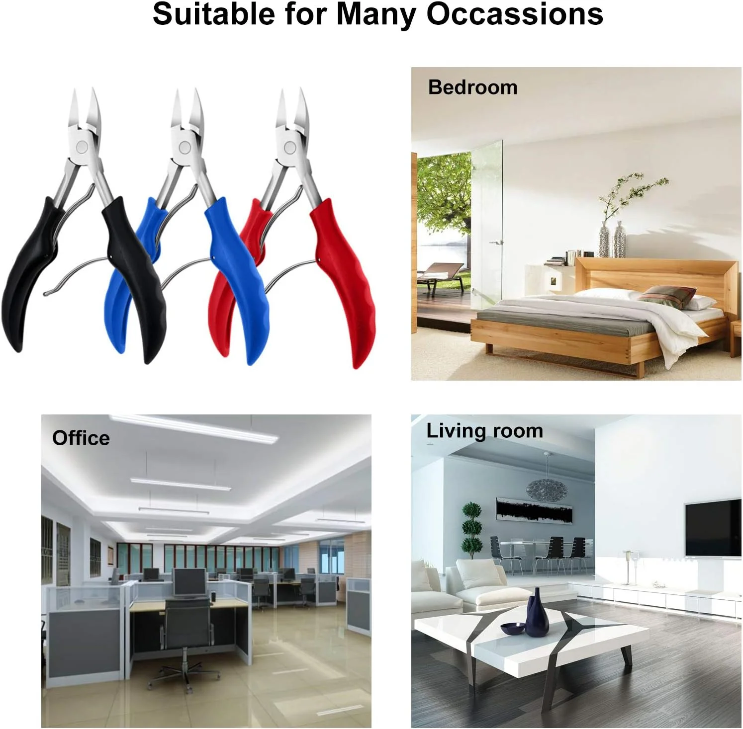 ست قیچی و ابزار مانیکور و پدیکور ناخن استیل ضد زنگ با انبرک، موچین و قیچی برای ناخن های ضخیم و فرو رفته