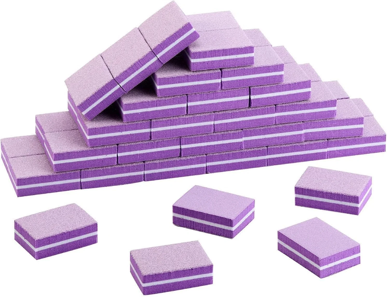 فایل اسفنجی ناخن X spring، بسته 50 عددی سوهان با الاستیسیته بالا بنفش، ابزار حرفه ای هنر ناخن برای صاف و صیقلی کردن ناخن های طبیعی و مصنوعی