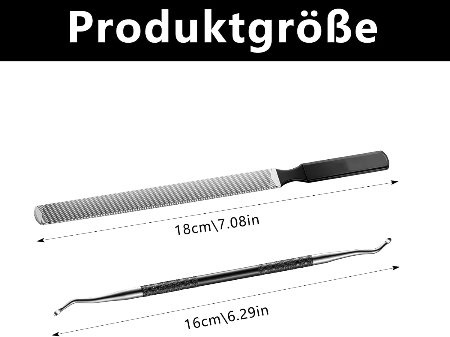 بسته 2 عددی سوهان ناخن فولادی بلند، ایده آل برای ناخن های ضخیم و قارچی شکل، ابزار حرفه ای مراقبت از پا، مراقبت کارآمد از ناخن، دو طرفه قابل استفاده، پراک