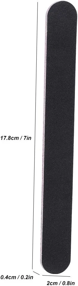 دو طرفه، مناسب برای مراقبت از ناخن و انگشت، انتهای گرد، سوهان ناخن حرفه ای با دانه بندی 100/180 با EVA و کاغذ سنباده، 17.78x2.03x0.50 سانتی متر، برای ناخن ها، ناخن های مصنوعی و اکستنشن