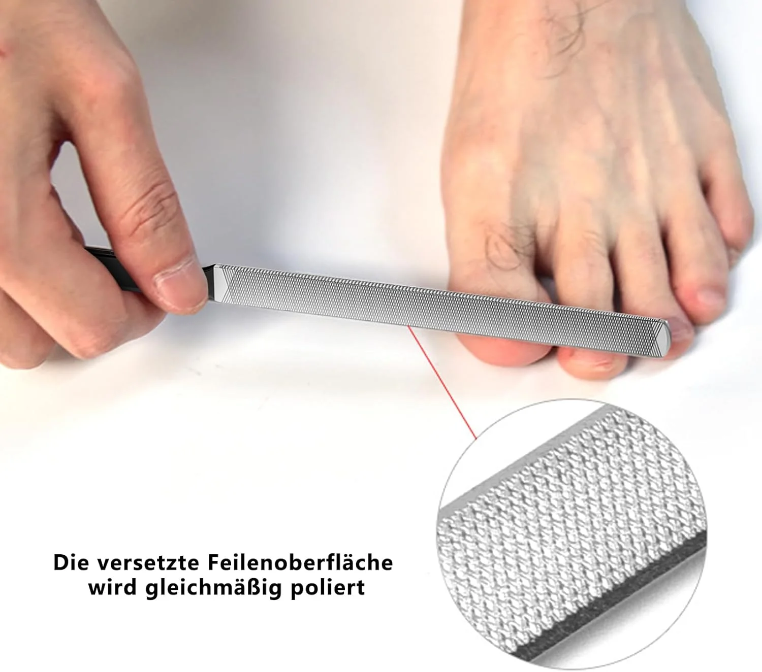 بسته 2 عددی سوهان ناخن فولادی بلند، ایده آل برای ناخن های ضخیم و قارچی شکل، ابزار حرفه ای مراقبت از پا، مراقبت کارآمد از ناخن، دو طرفه قابل استفاده، پراک