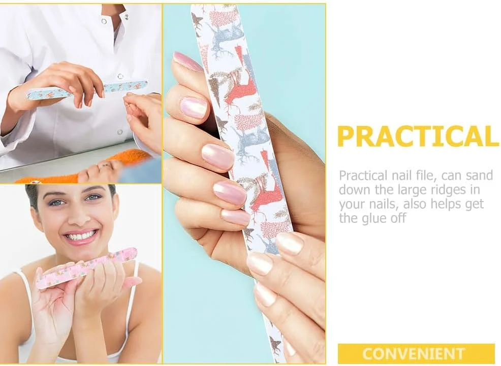 15 عدد سوهان ناخن عمده طرح کریسمس، دو طرفه، ابزار مانیکور ناخن و پولیش ناخن پا، ابزار حرفه ای مانیکور خانگی، طرح کارتونی مناسب هدیه جشن کریسمس (مدل های مختلف)