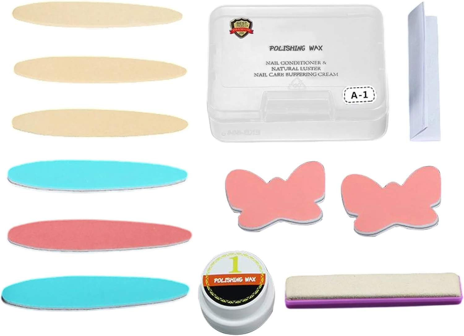 ابزار پولیش و بافر ناخن - مجموعه ابزار بافر ناخن آسیب دیده - لوازم جانبی ترمیم ناخن صاف کننده مانیکور برای حرفه ای ها مبتدیان سالن استودیو خانه حمام
