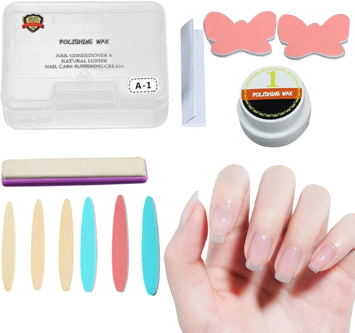 ست بافر ناخن | بافر ناخن و واکس براق کننده، لوازم جانبی ترمیم ناخن برای افراد حرفه ای، مبتدی، سالن، استودیو، منزل، حمام
