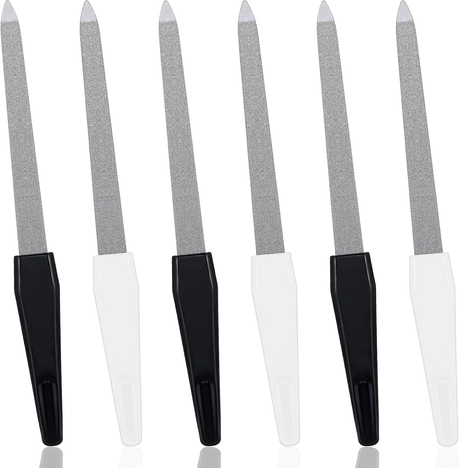 مجموعه 6 عددی سوهان ناخن، سوهان ناخن، ناخن های طبیعی، دو طرفه، سوهان ناخن حرفه ای دو منحنی، فولاد ضد زنگ، پوشش پودر الماس، سوهان ناخن حرفه ای برای مانیکور و پدیکور