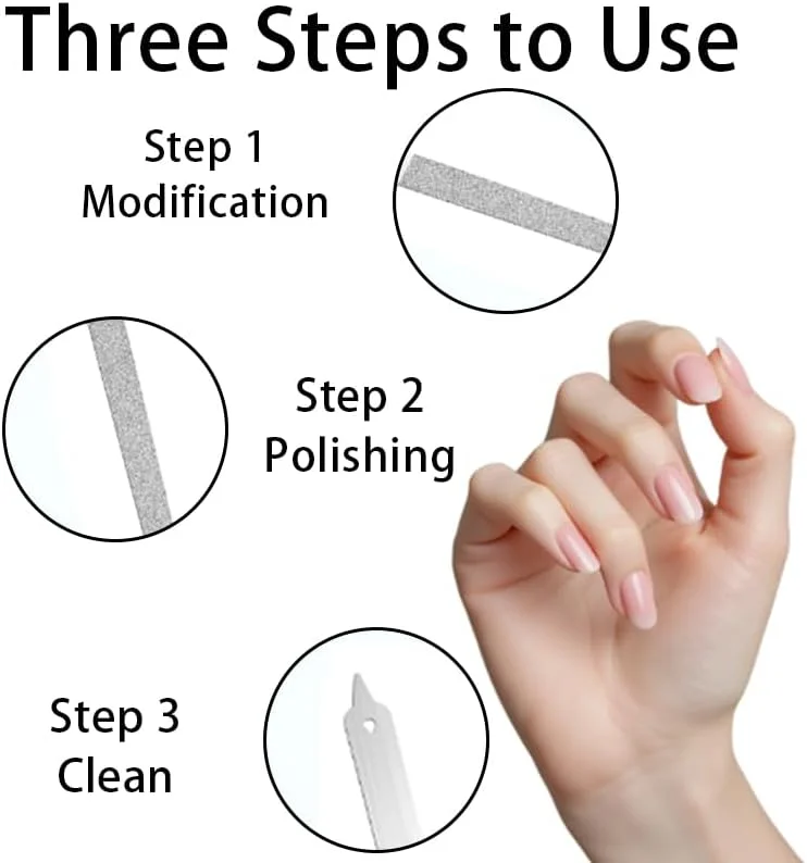 ۵ عدد سوهان ناخن الماسه، ۱۵ سانتی متری فولاد ضد زنگ با نوک تیز، دو طرفه برای مانیکور پدیکور حرفه ای سالن و استفاده خانگی