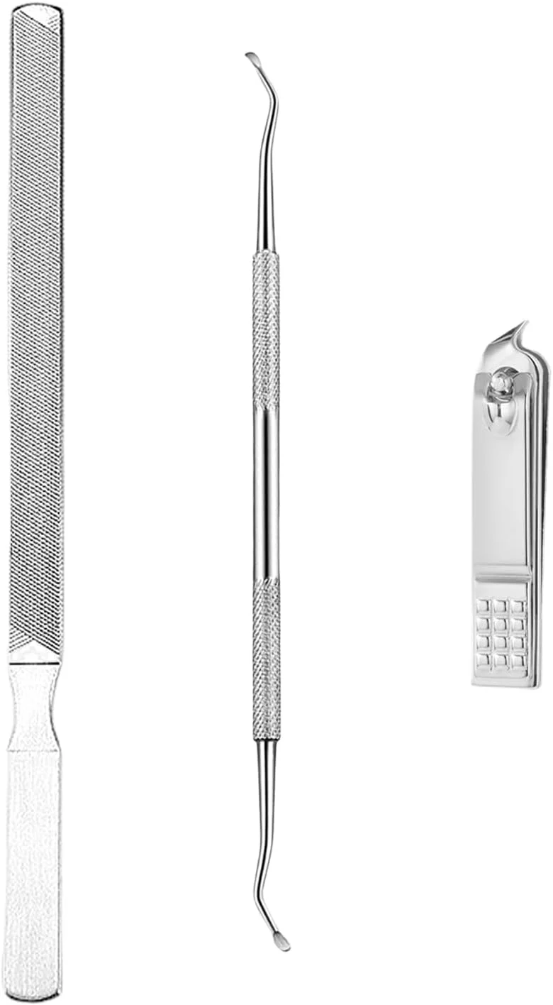 یک عدد ناخن گیر، 2 عدد ابزار ترمیم ناخن، سوهان ناخن دو طرفه، ابزار حرفه ای مانیکور، مناسب برای مراقبت از دست و پا.