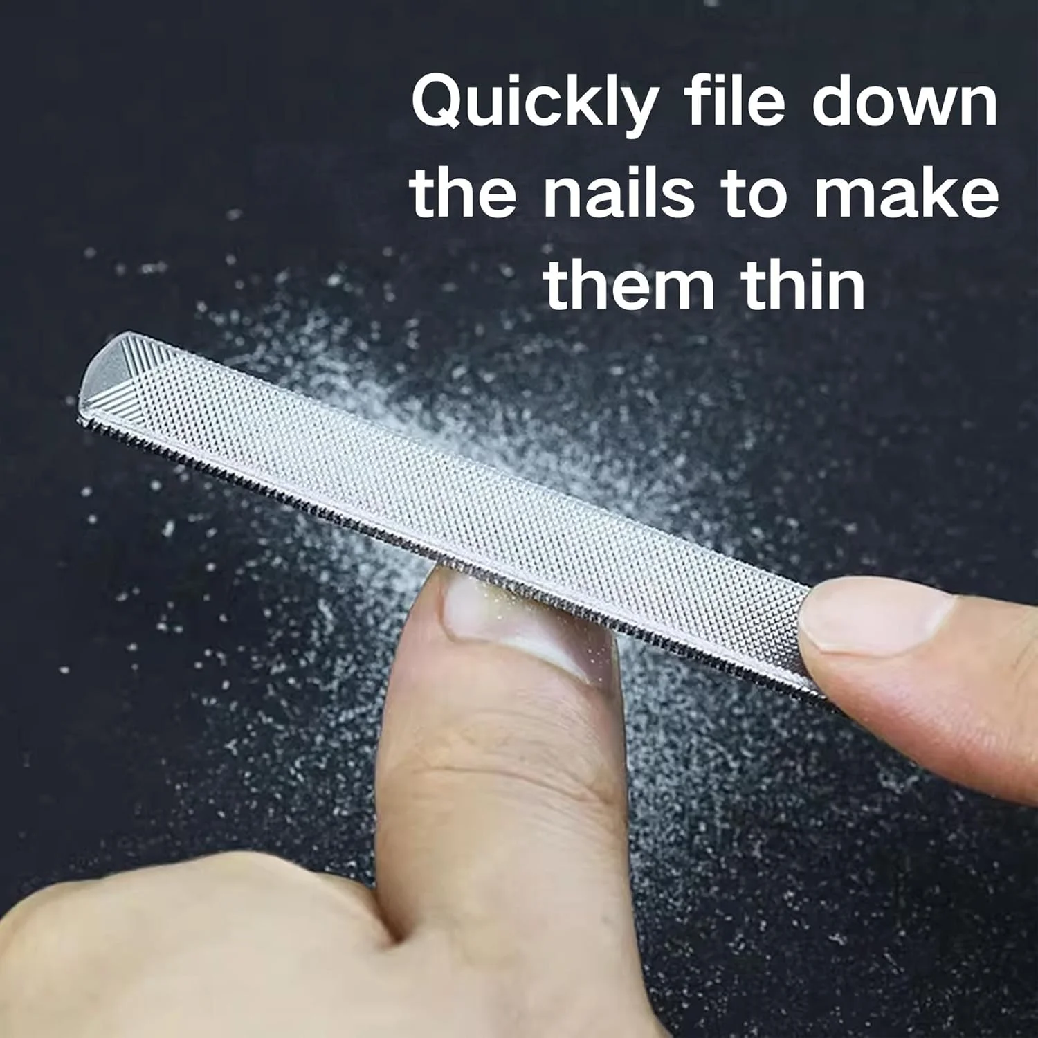 ست مراقبت از ناخن ضخیم بزرگسالان - سوهان ناخن فلزی مقاوم و ابزار بلند کننده ناخن، ابزار پدیکور ارگونومیک با دسته آسان گیر برای سالمندان، بادوام برای ناخن های سخت و ضخیم