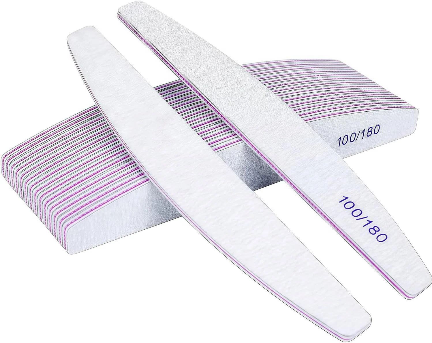 مجموعه سوهان ناخن 16 عددی حرفه ای دو طرفه درجه زبری 100/180 مناسب برای ناخن های ژلی ترکیبی برای سالن و منزل