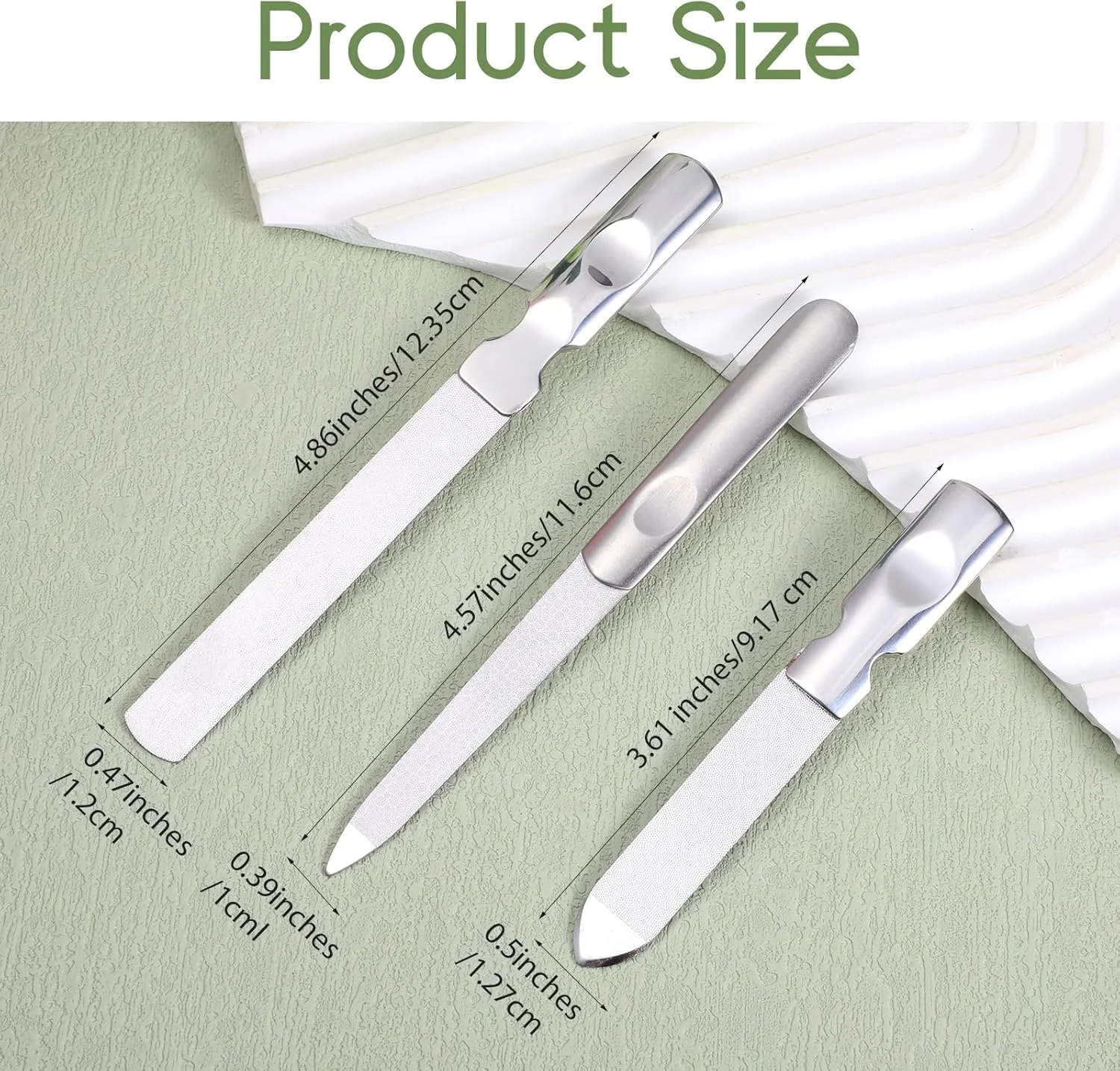 سوهان ناخن استیل ضد زنگ، قابل استفاده مجدد، سوهان ناخن دو طرفه فلزی، ابزار بادوام مسافرتی برای مانیکور و پدیکور با کیف چرمی، مناسب برای آقایان، بانوان، منزل و سالن