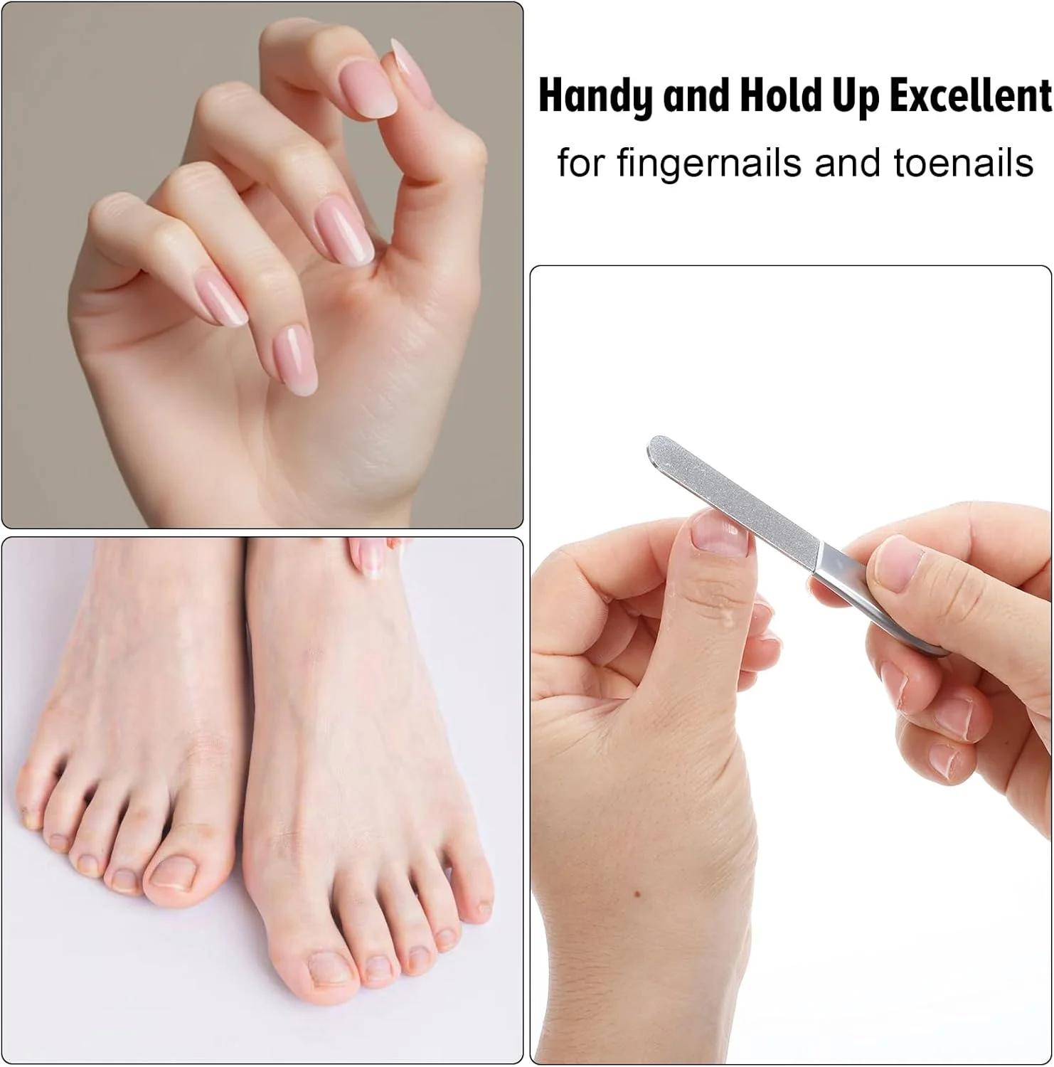 ست دو عددی سوهان ناخن فلزی با کیف چرمی، سوهان ناخن دو طرفه استیل ضد زنگ با نوک گرد 3.6 اینچی برای ناخن های طبیعی و مصنوعی (نقره ای)