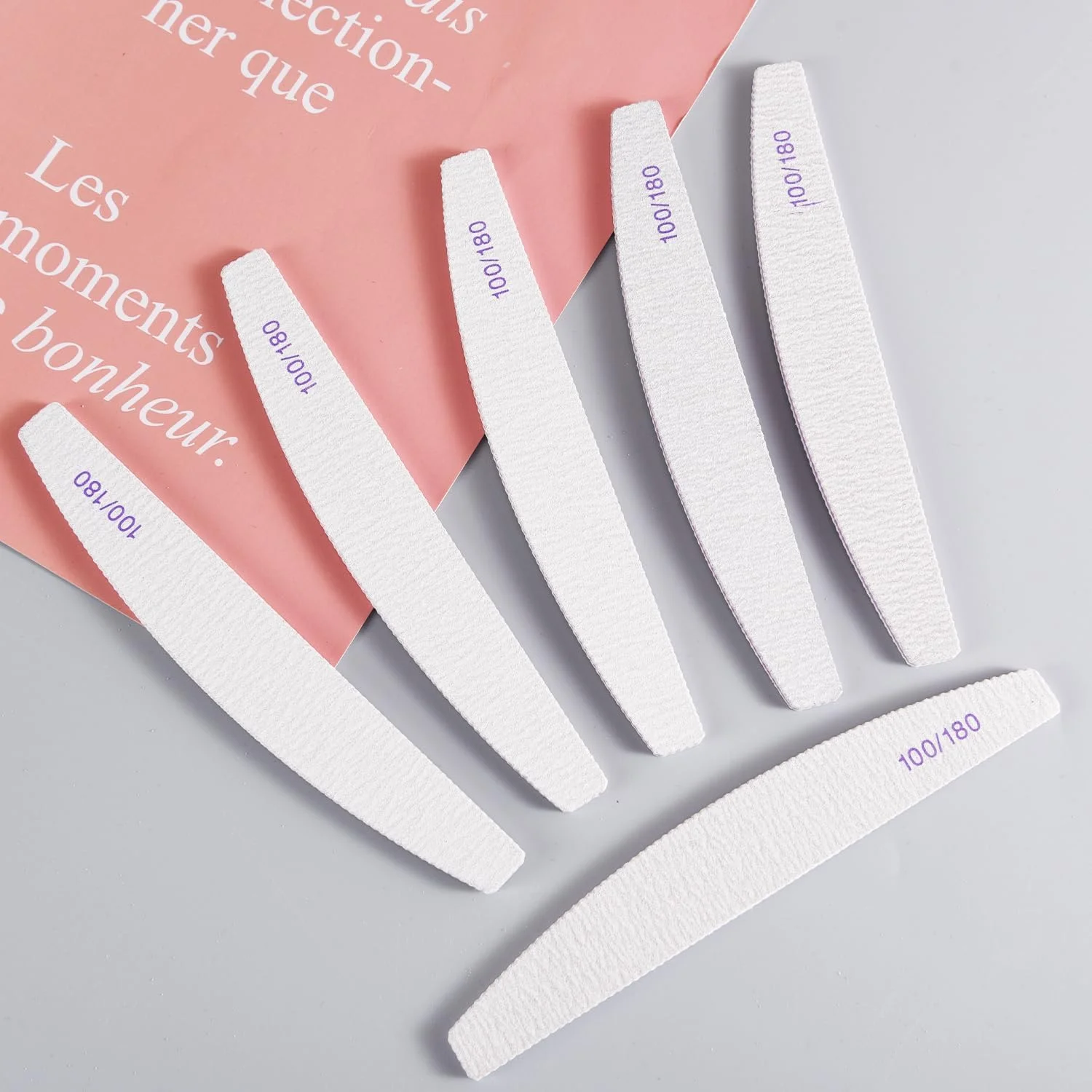 مجموعه سوهان ناخن 16 عددی حرفه ای دو طرفه درجه زبری 100/180 مناسب برای ناخن های ژلی ترکیبی برای سالن و منزل