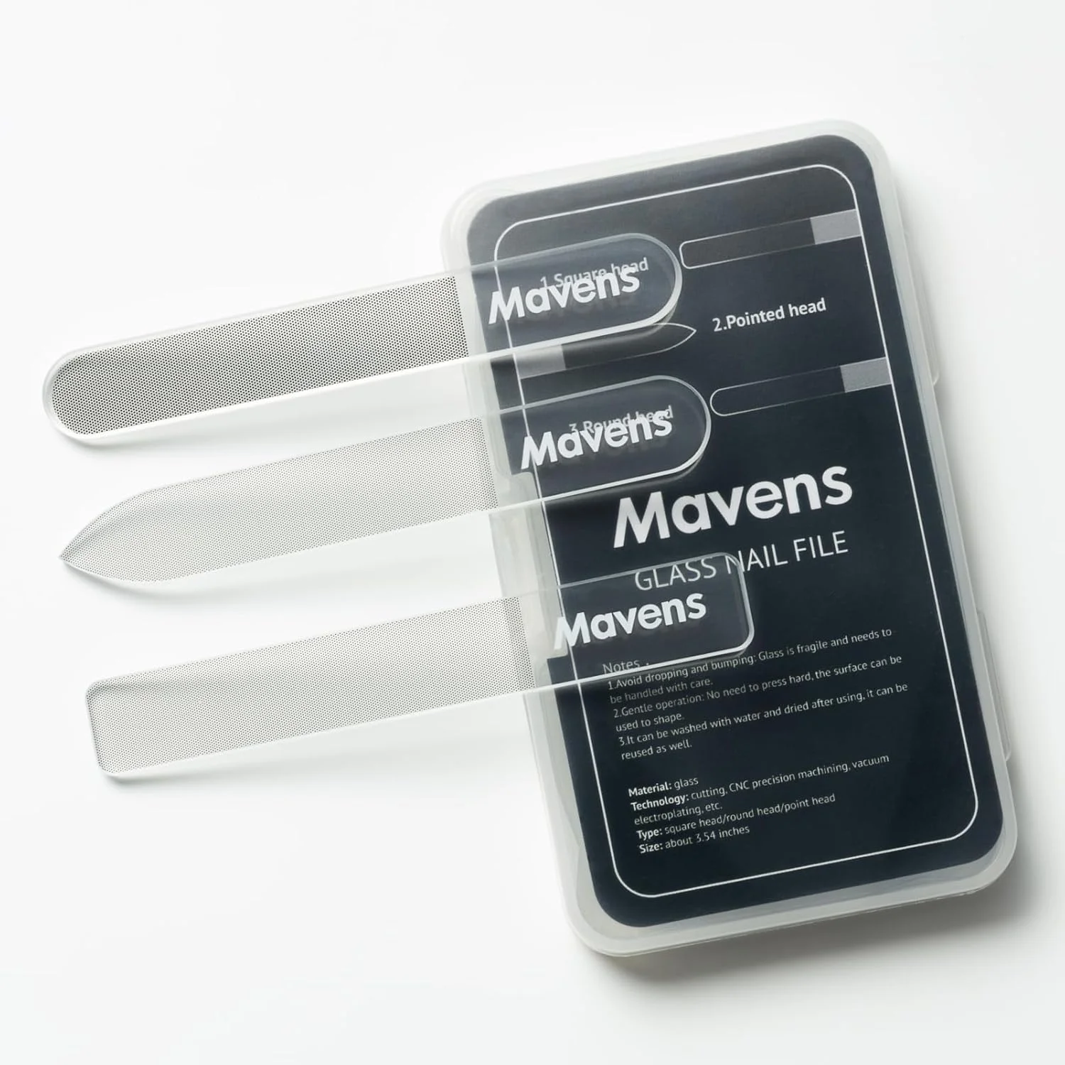 ست سوهان ناخن شیشه ای Mavens همراه با کیف، سوهان ناخن کریستالی حرفه ای برای ناخن های طبیعی، بافر ناخن قابل حمل و قابل استفاده مجدد برای مانیکور و پدیکور، ابزار مانیکور برای خانه و مسافرت، هدیه برای خانم ها.